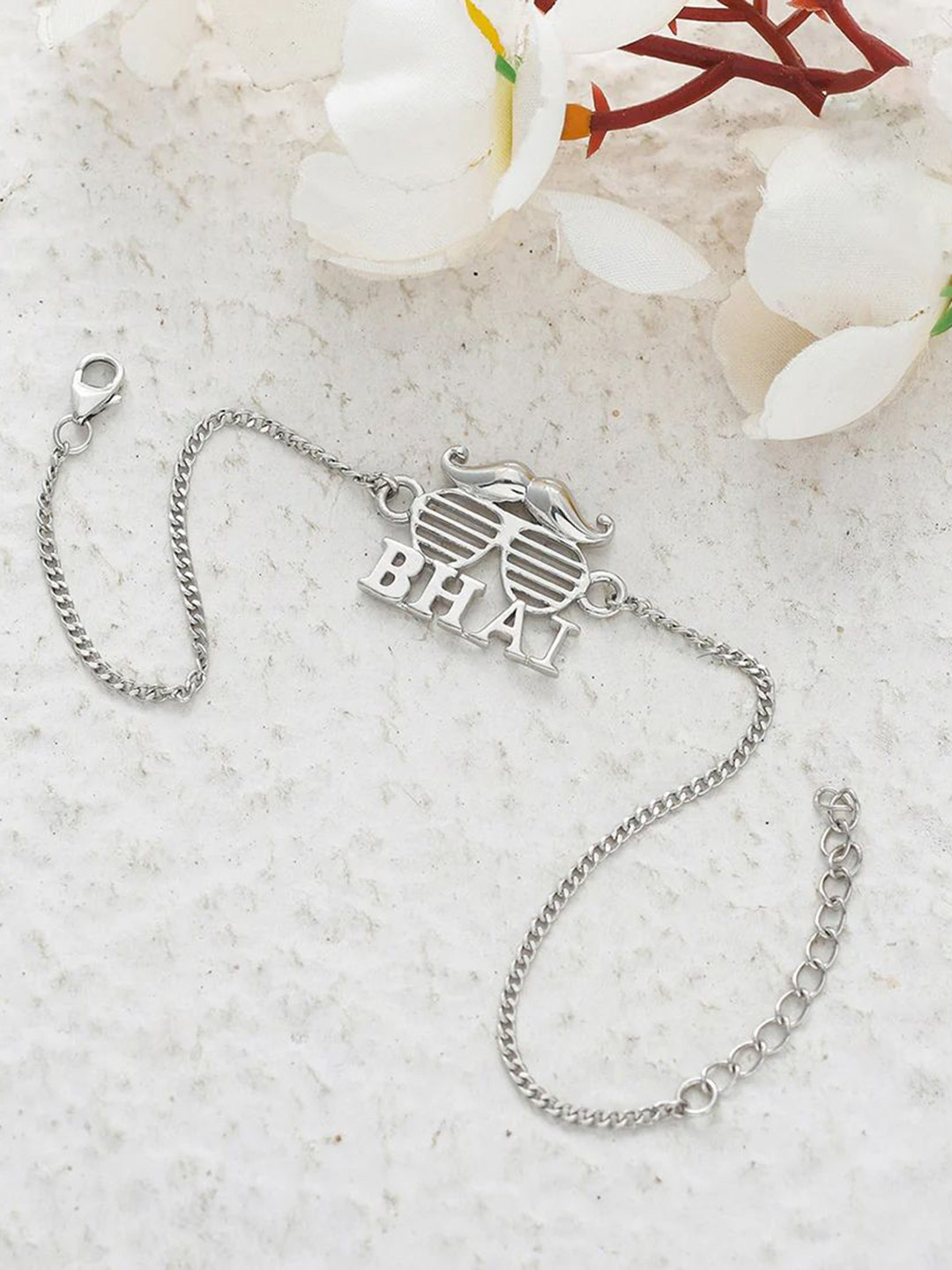 trueBrowns 92.5 Sterling Silver Precious Bhai Bracelet Wraparound Rakhi