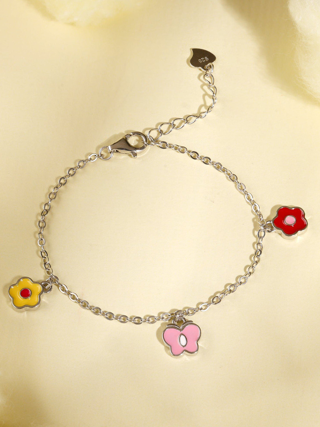 GIVA Girls 925 Silver Butterfly Charm Bracelet