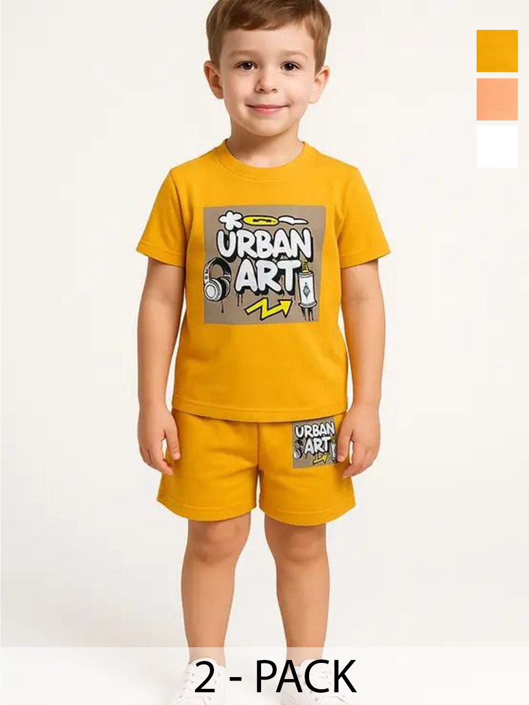 R Cube Boys Pack of 3 Pure Cotton T-shirt & Shorts