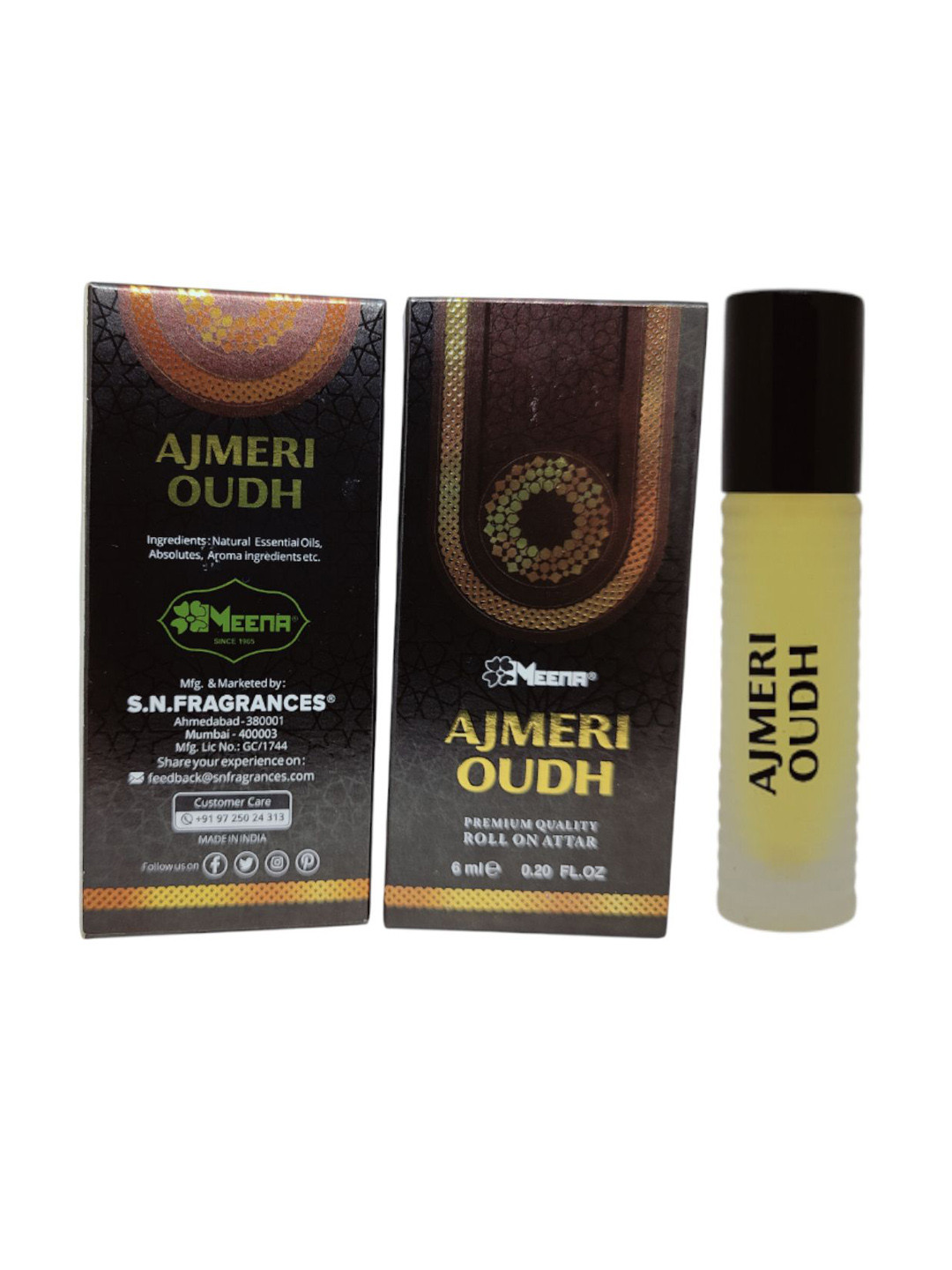 MEENA Ajmeri Oudh Long Lasting Roll On Attar - 6 ml