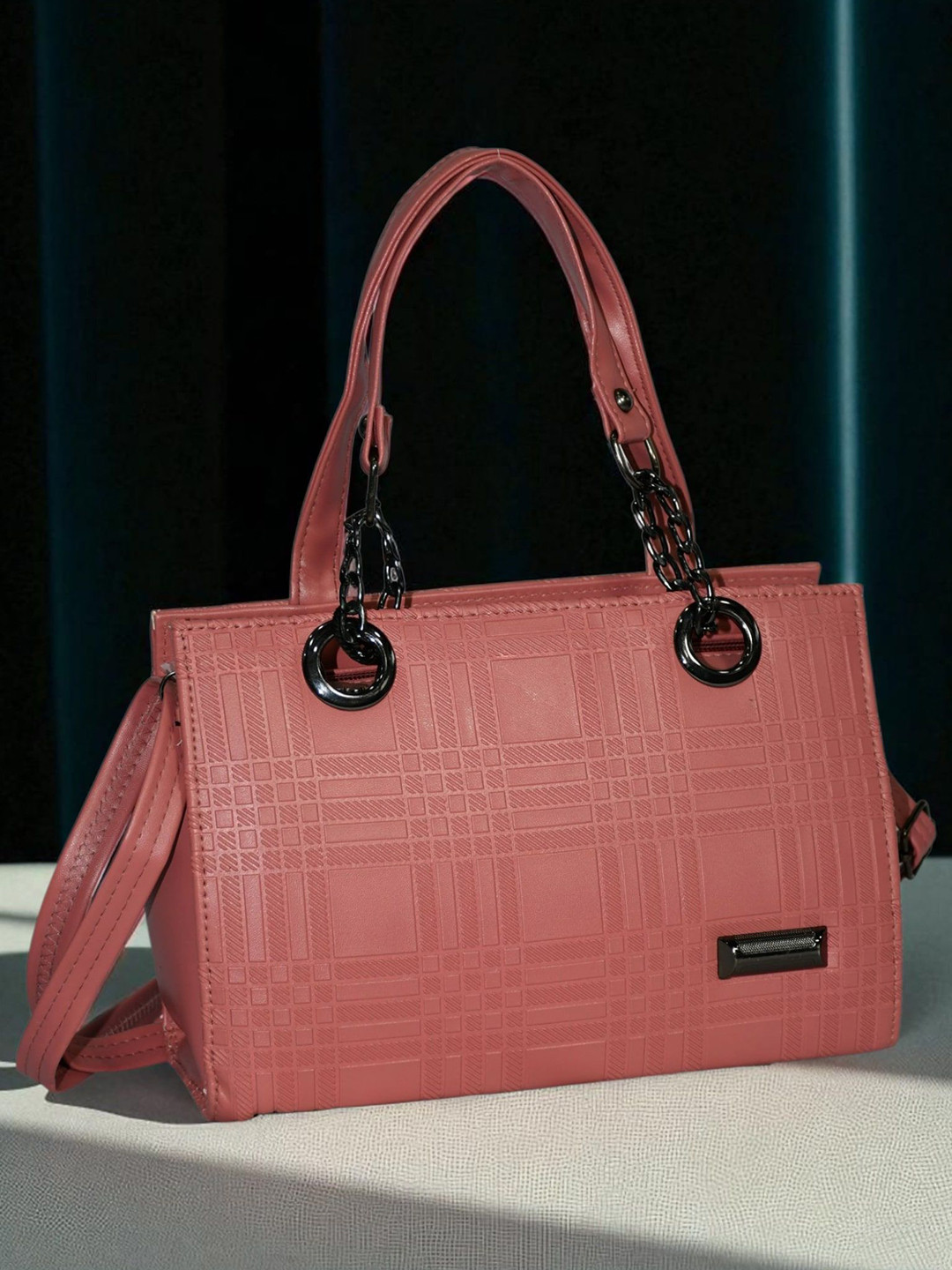 ROYAL CHAALS Checked Structured Sling Bag