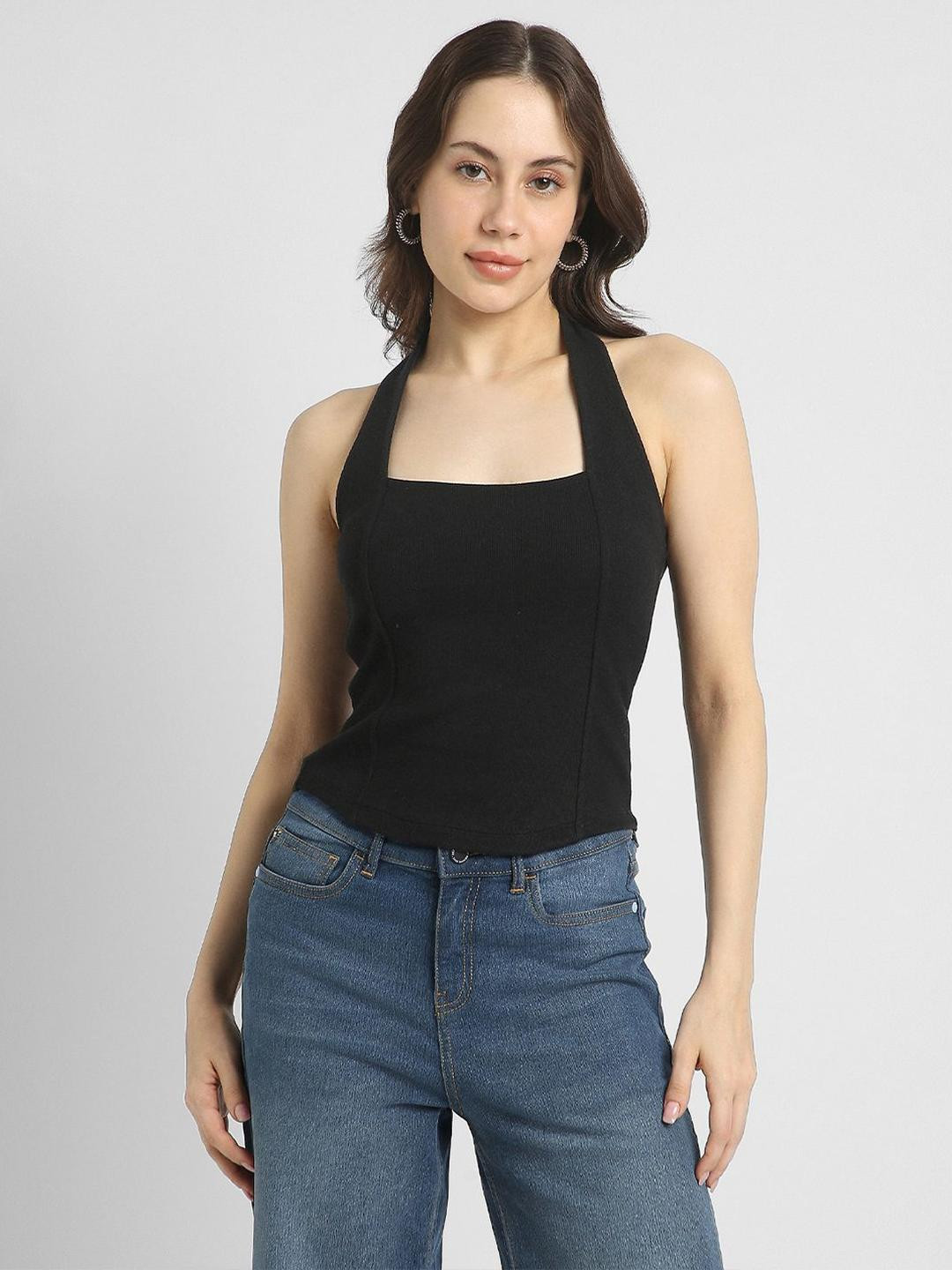 AMERICAN EAGLE OUTFITTERS Halter Neck Fitted Top