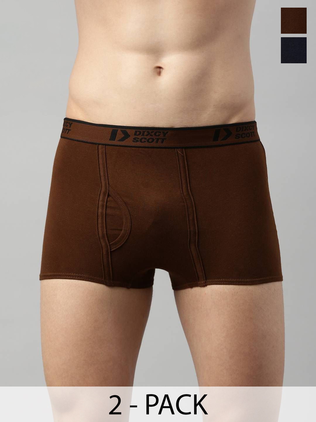 Dixcy Scott Originals 2-Pcs Pure Cotton Mid-Rise Short Trunks DSO SWISH-TRNK-P2, LCBNV
