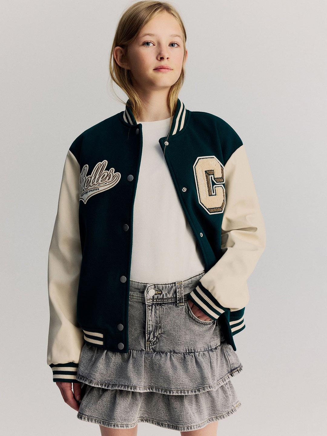 H&M Denim Frill Skirt