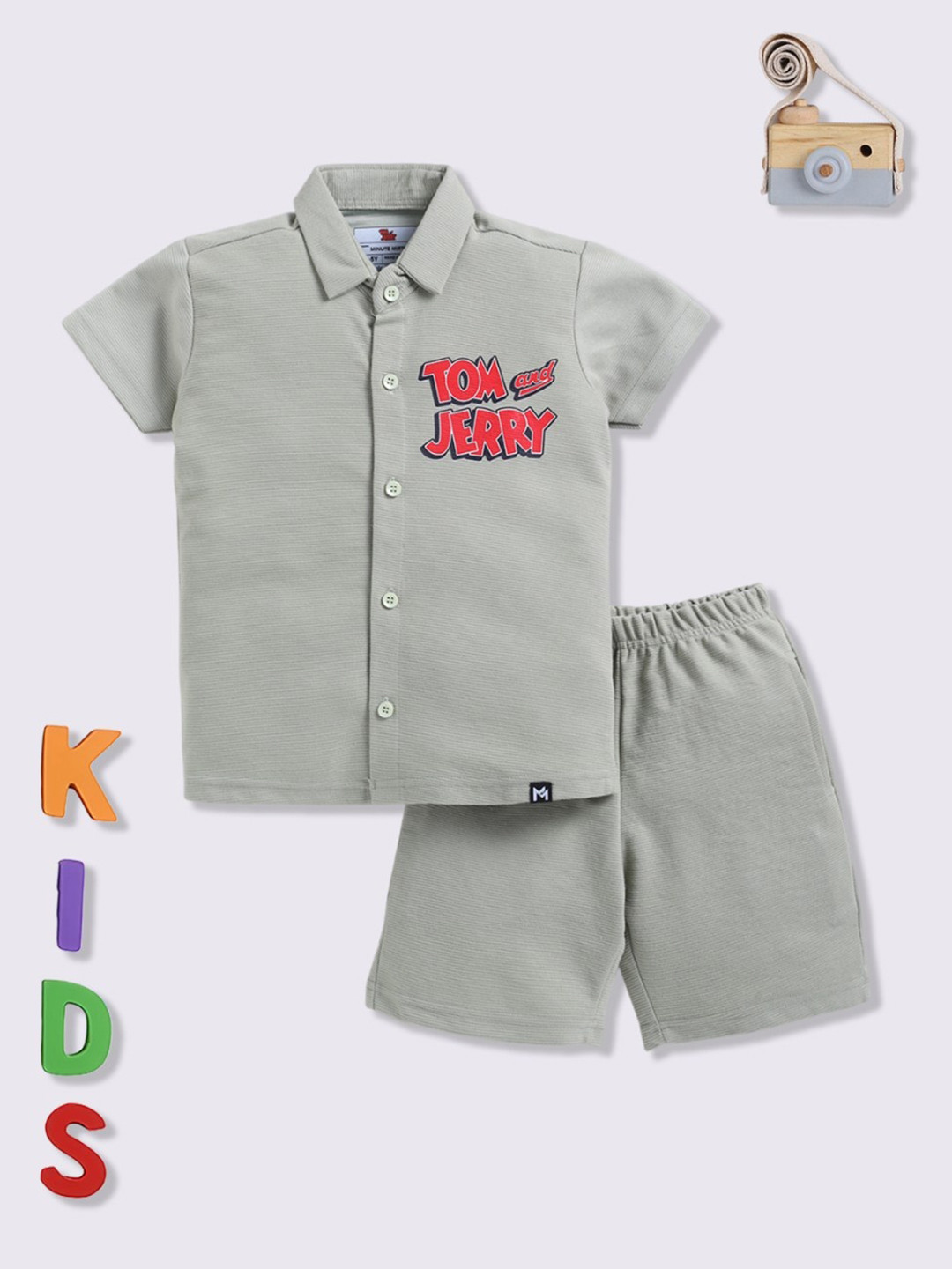YK X Minute Mirth Boys Tom & Jerry Printed Shirt with Shorts