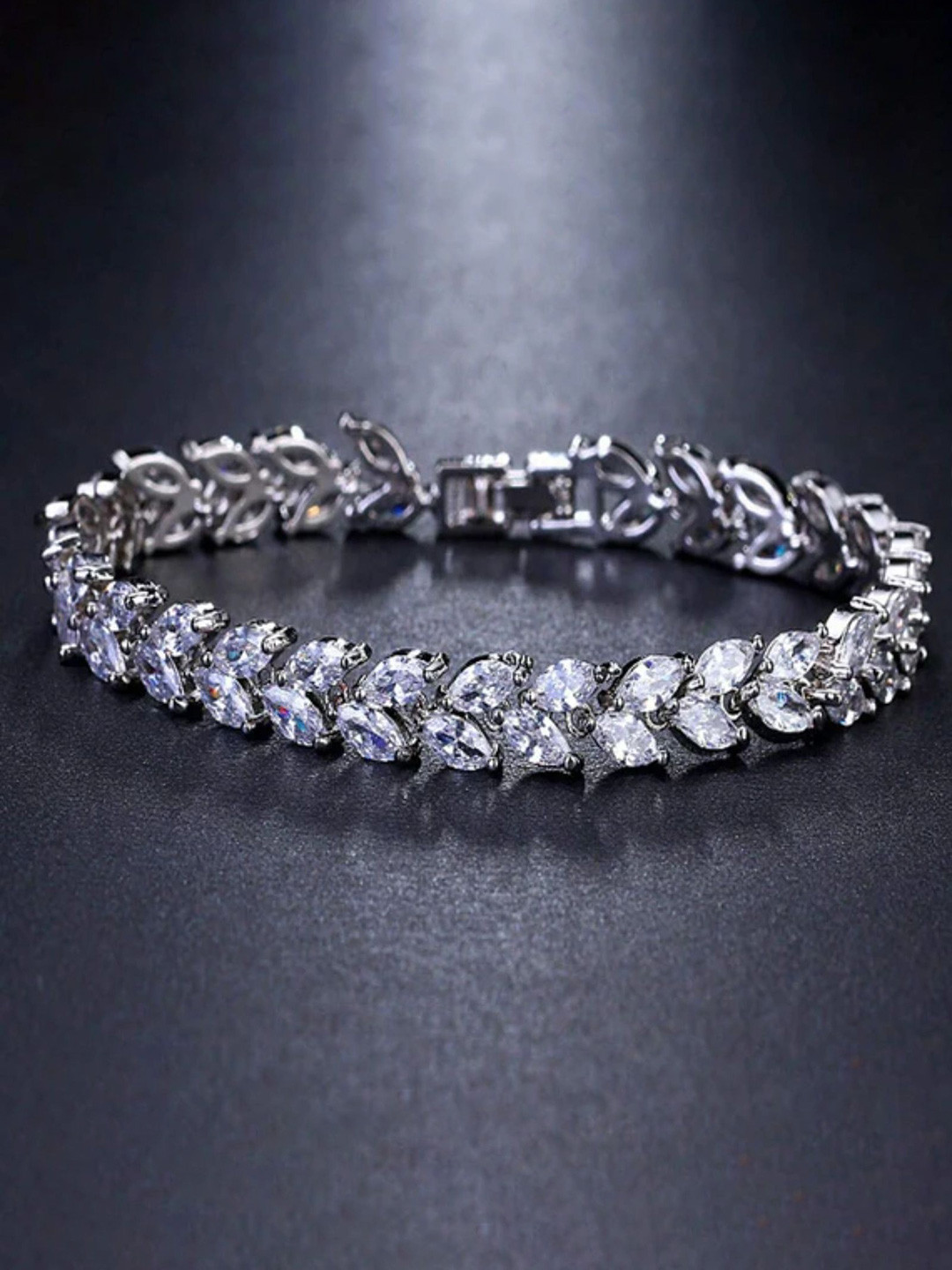 Zarkan 925 Sterling Silver Rhodium-Plated AD Armlet Bracelet