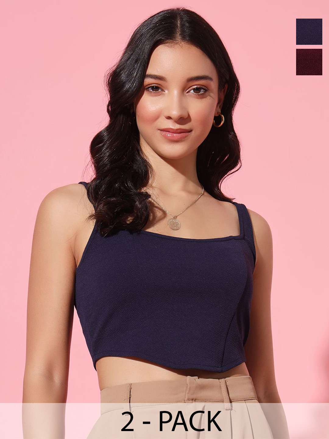 CORSICA Women Pack of 2 Corset Style Sleeveless Tops