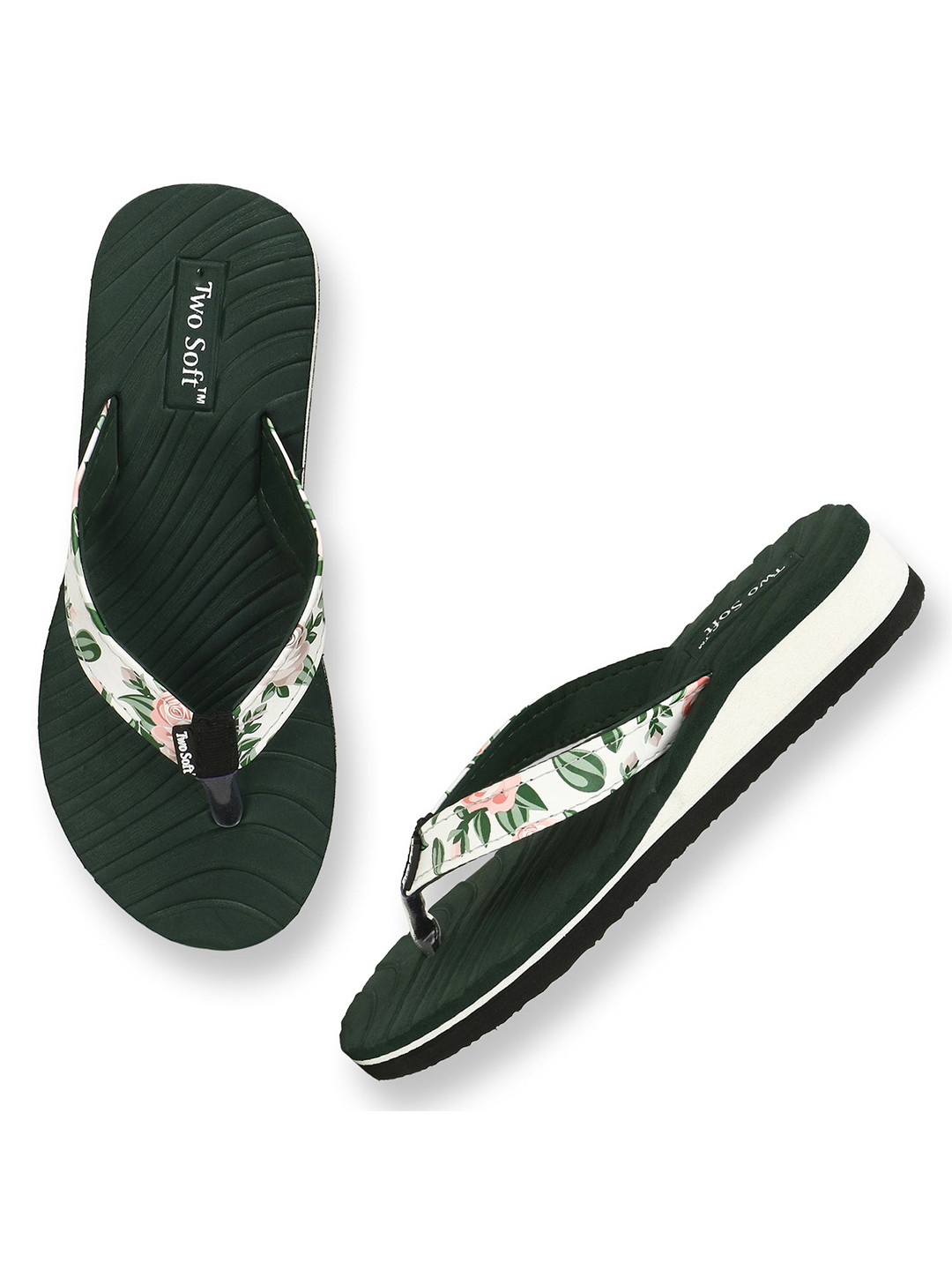 TWO SOFT Women Printed Extra Comfort Lightweight Thong Flip-Flops