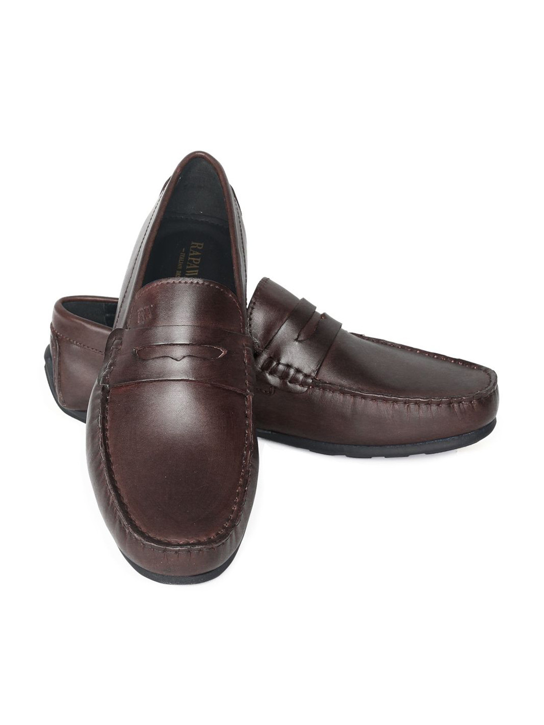 RAPAWALK Penny Full Grain Men Soft Leather Slip-On Loafers