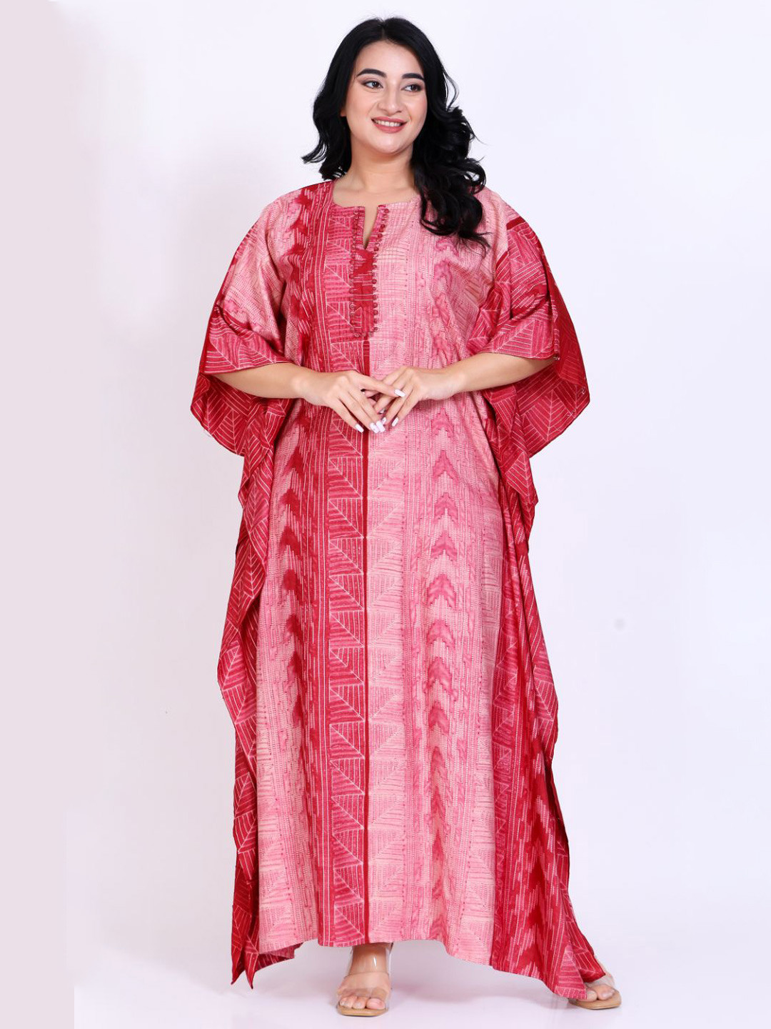 SILK N STYLES Printed Maxi Nightdress