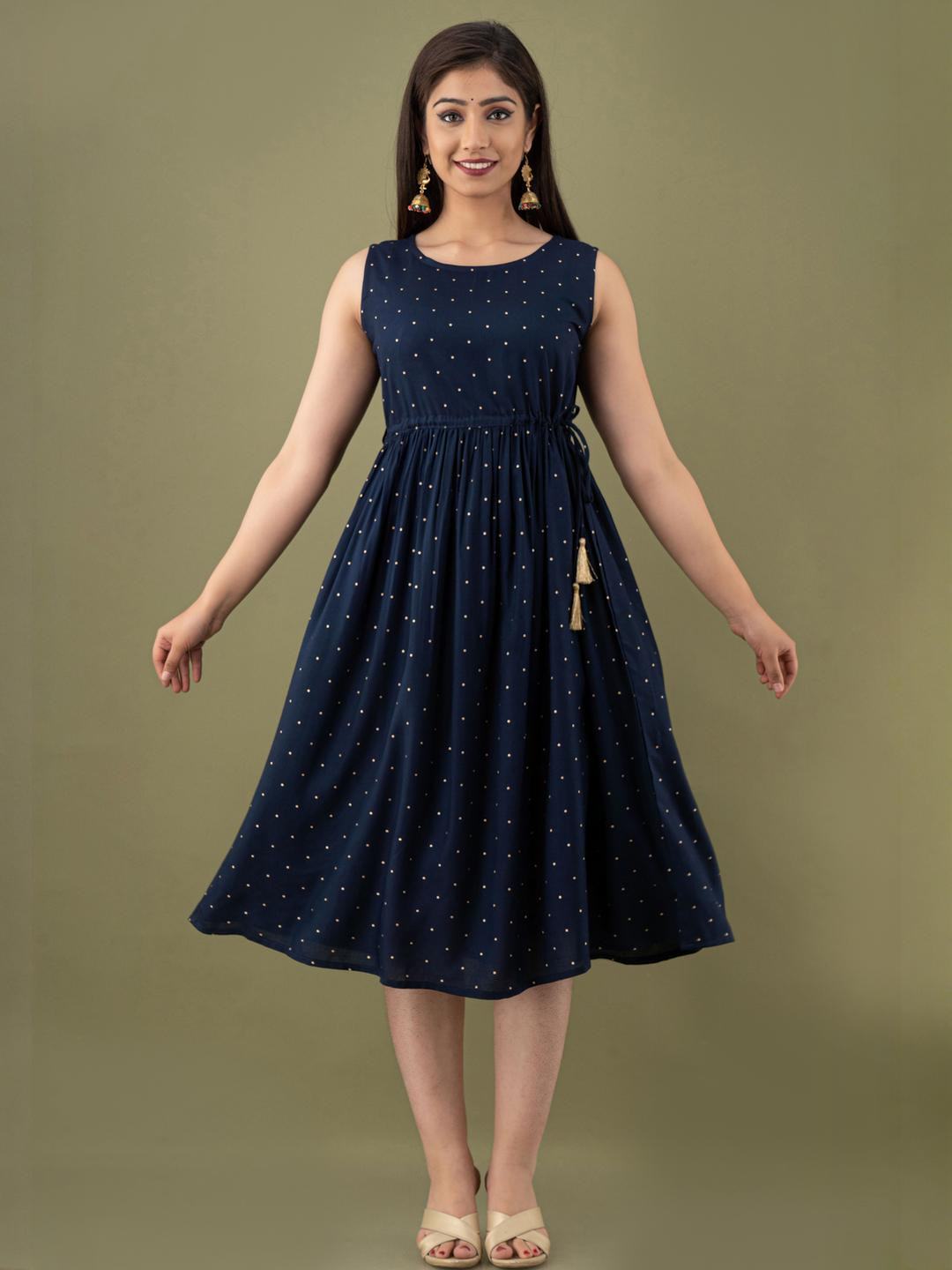 JFT Jaipur Fabtex Women Navy Blue Dresses