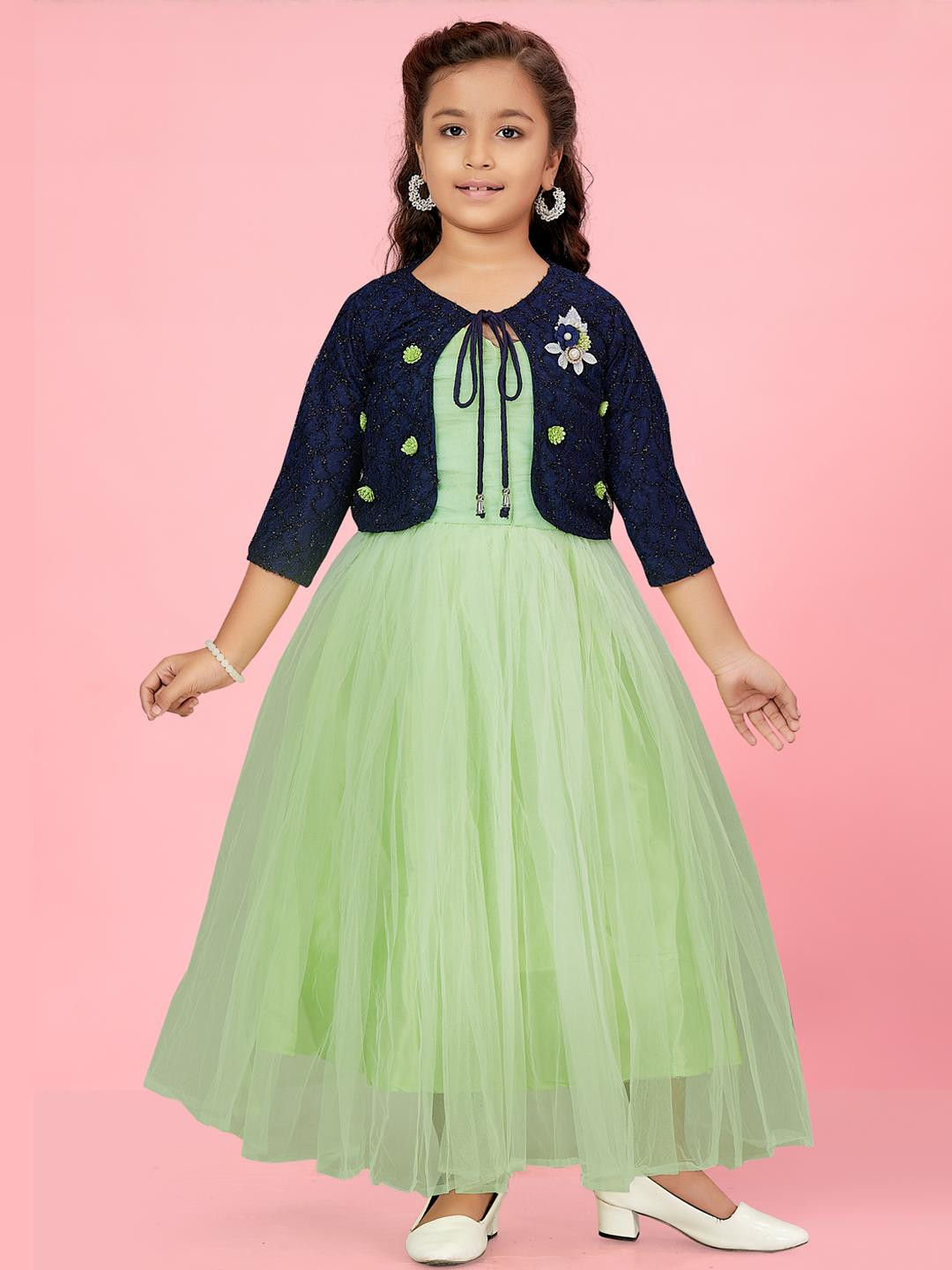 Muhuratam Green Nylon Dresses