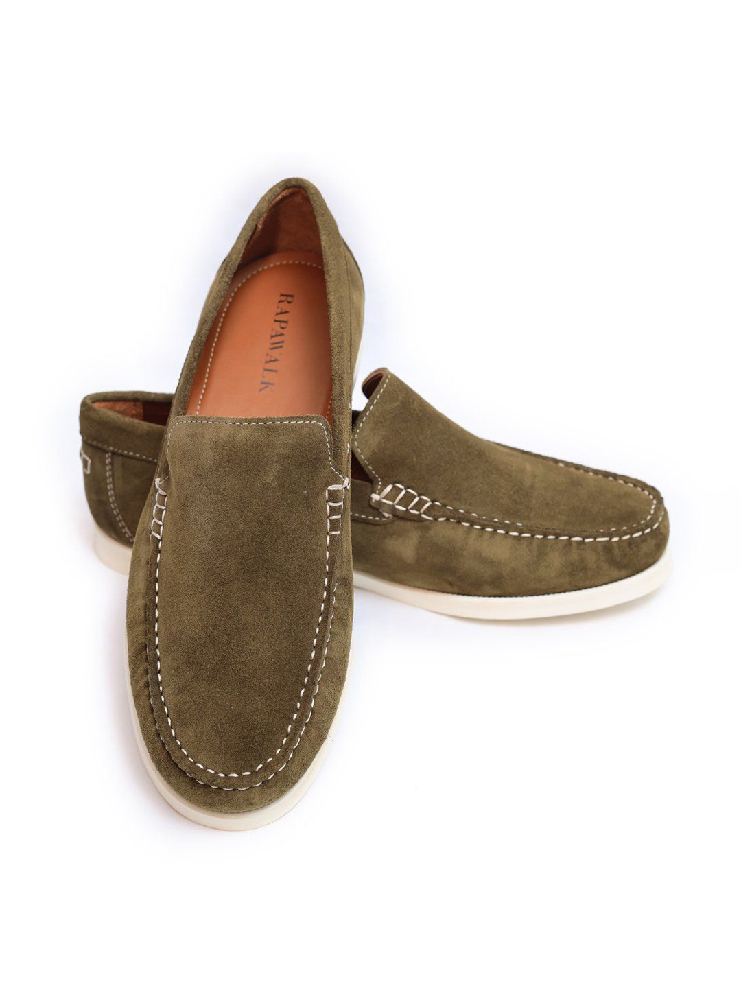 RAPAWALK Men Plain Suede Leather Slipon Moccasins