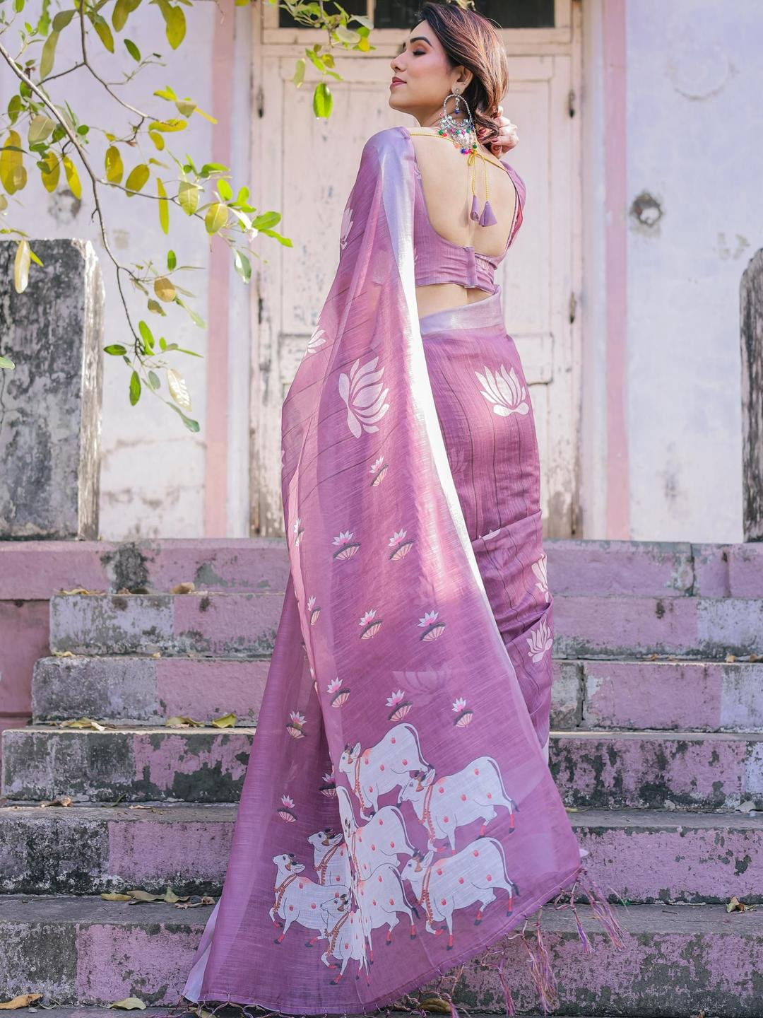 all about you Floral Woven Design Pure Cotton Designer Saree