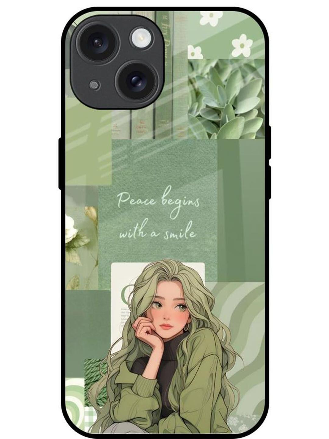 QRIOH Floral Printed iPhone 15 Back Case Mobile Accessories