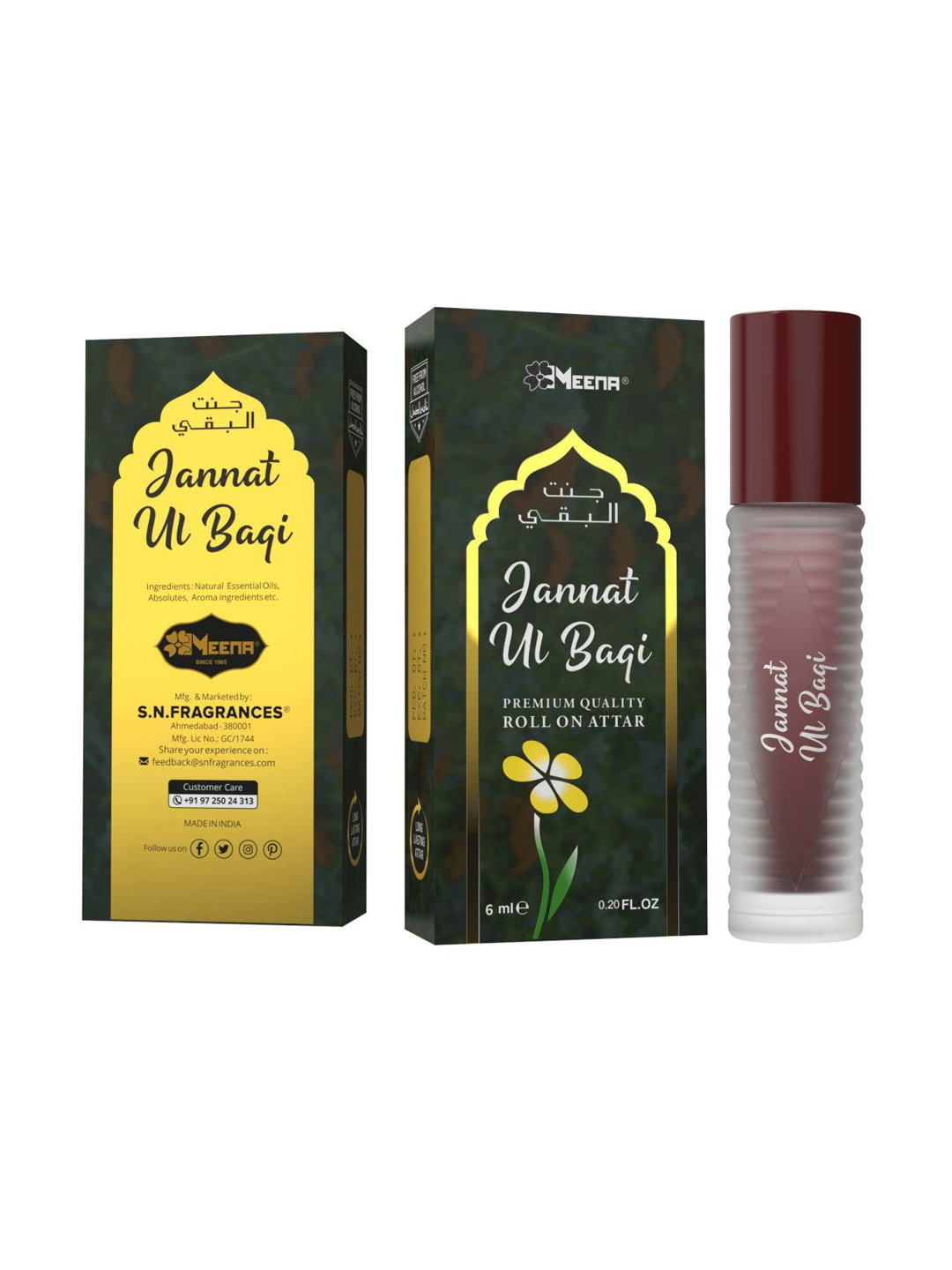 MEENA Jannatul Baqi Long Lasting Roll On Attar - 6 ml