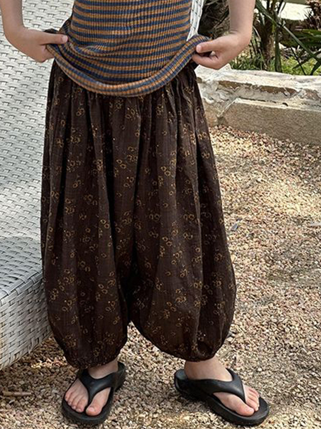 LULU & SKY Boys Loose Fit Floral Printed Harem Pants