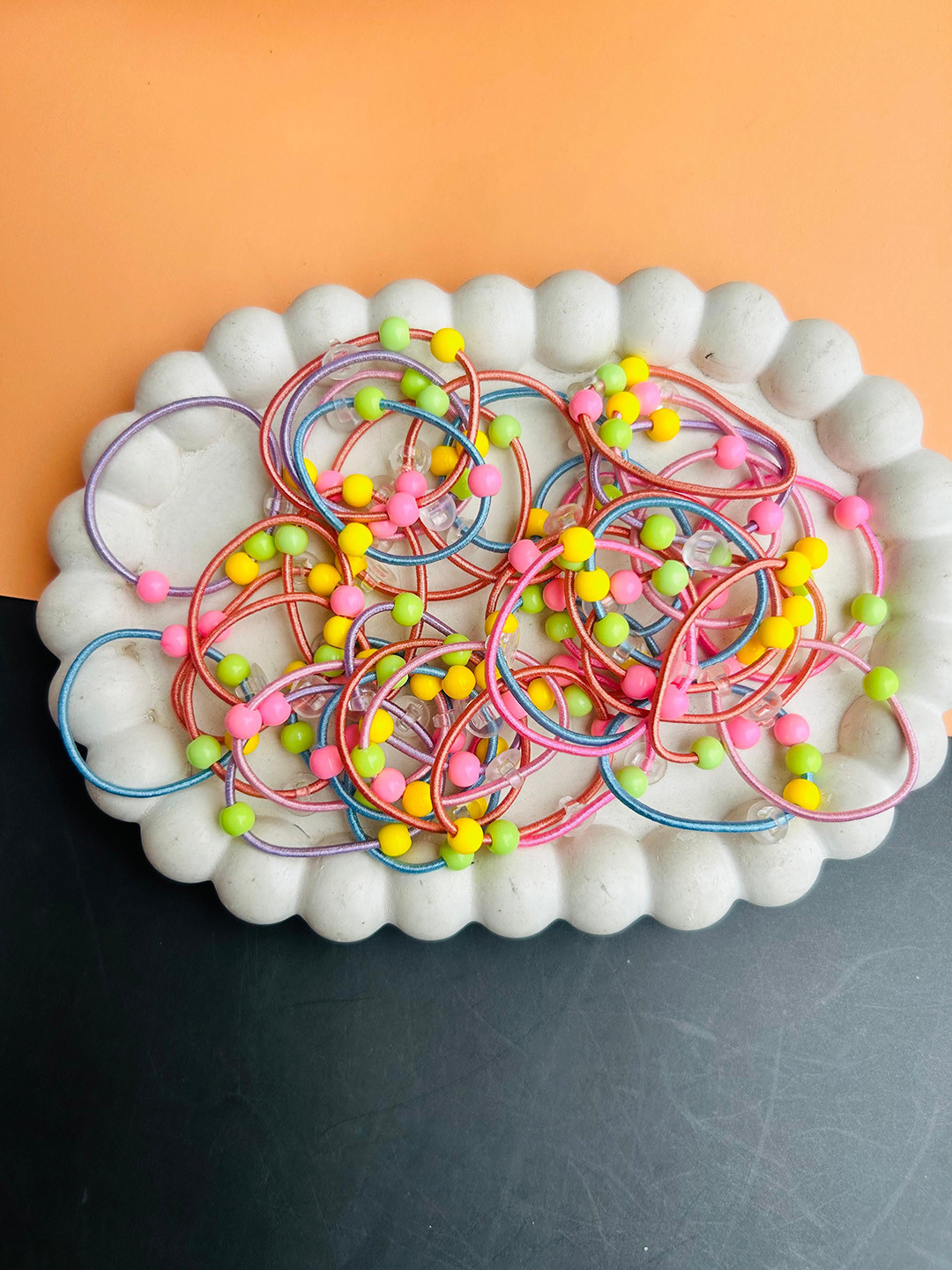 Radhya Accessories Women Pack of 40 Rainbow Pop Sleek 5 cm Hairties Set