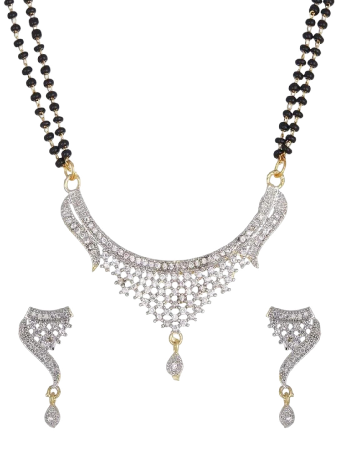 vpk  Artificial Stones Studded & Beaded Mangalsutra