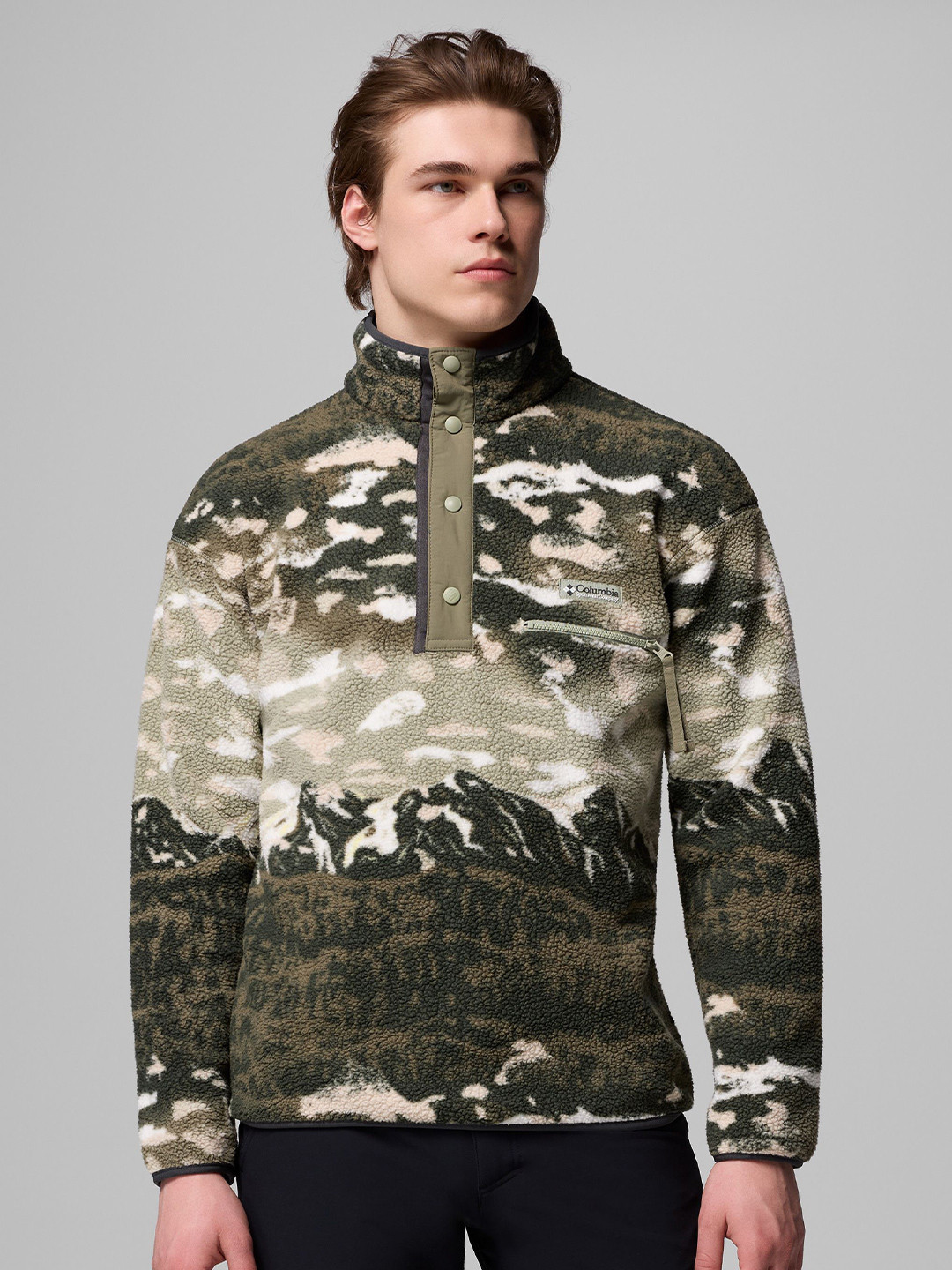 Columbia Helvetia II Men Abstract Printed Front-Open Sweatshirt