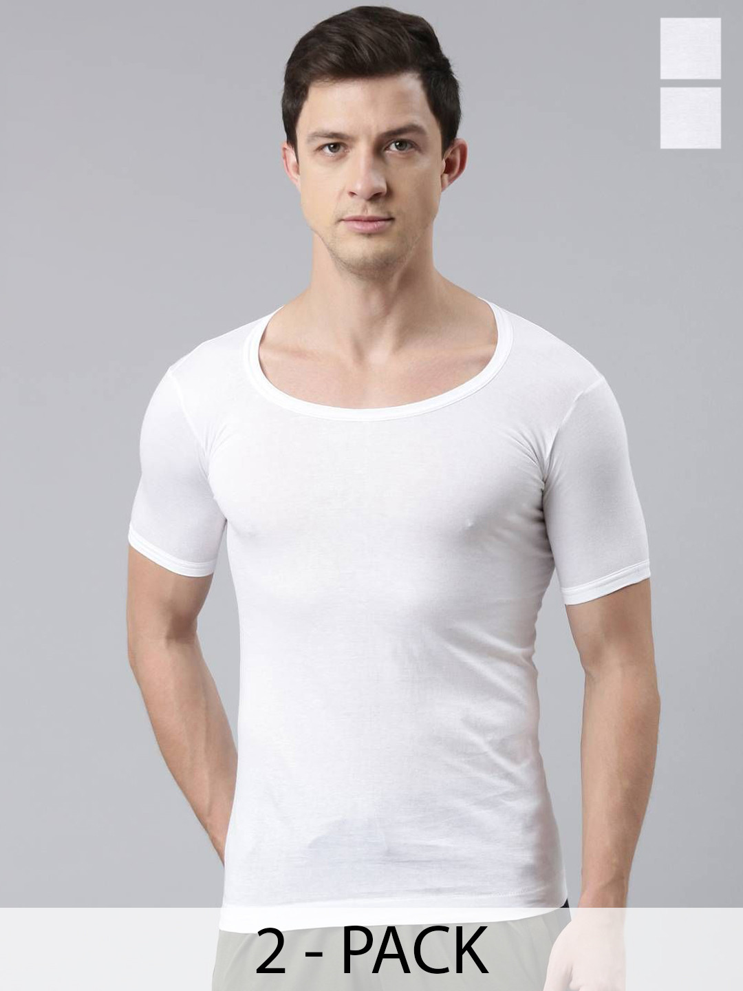 Dixcy Scott Originals 2-Pcs Pure Combed Cotton Basic Vests Dso-Clasz Vest Rns