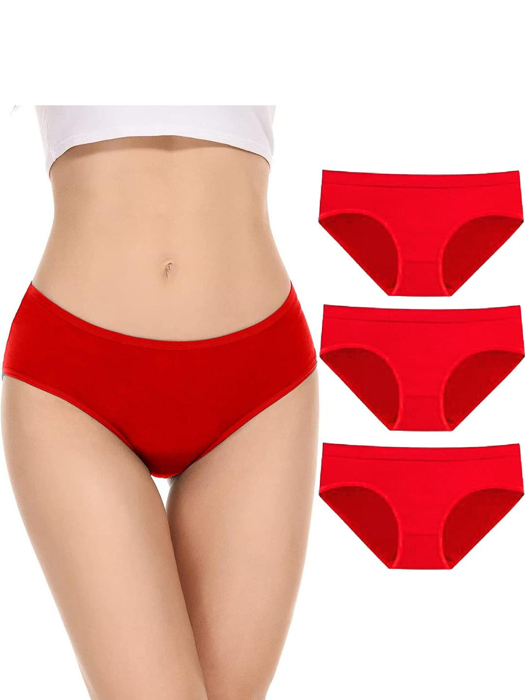 EMBATA Women Hipster Red Panty