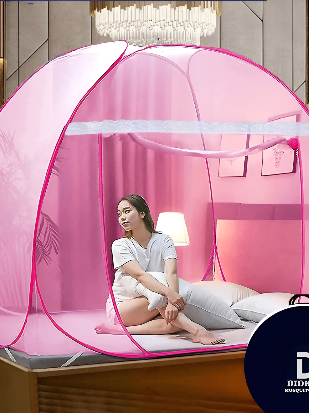 didhiti Pink Queen Size Tent Mosquito Net