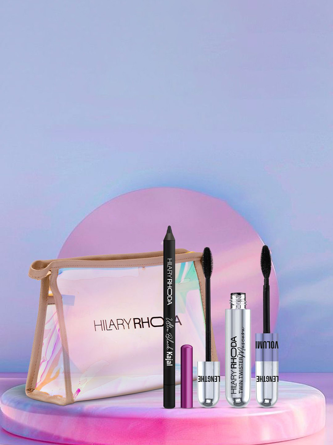 Hilary Rhoda Set Of 3 Ultra Black Kajal, Twin Twister Mascara With Pouch