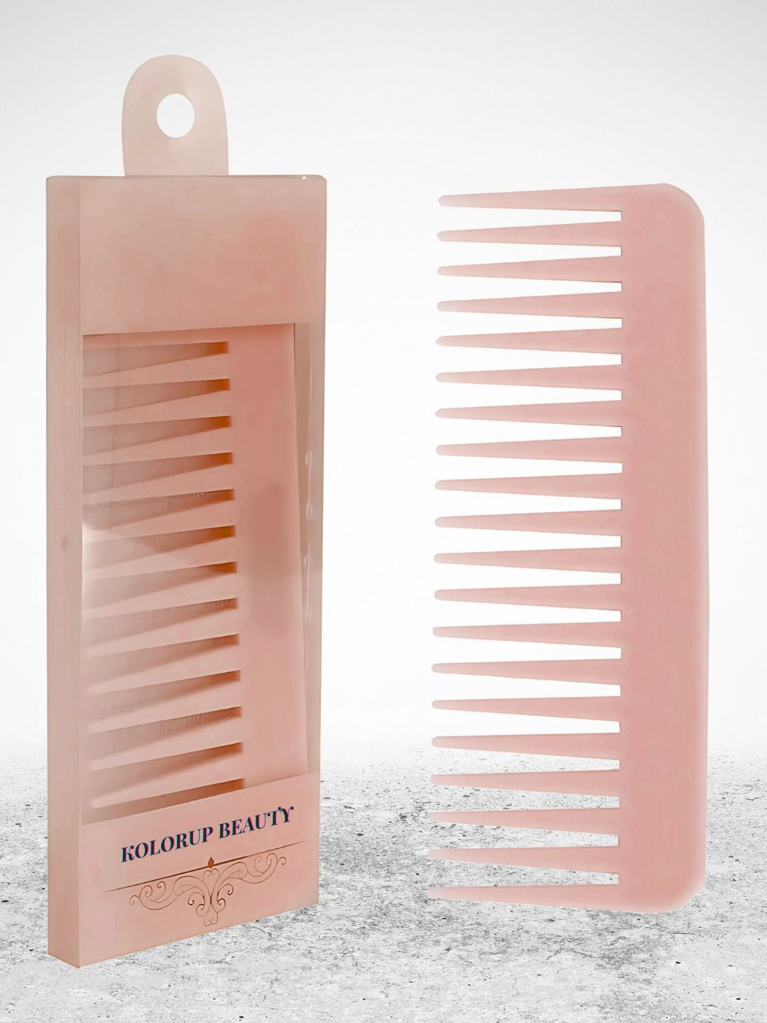 KOLORUP BEAUTY Wide Tooth Comb For Effortless Detangling- Pink