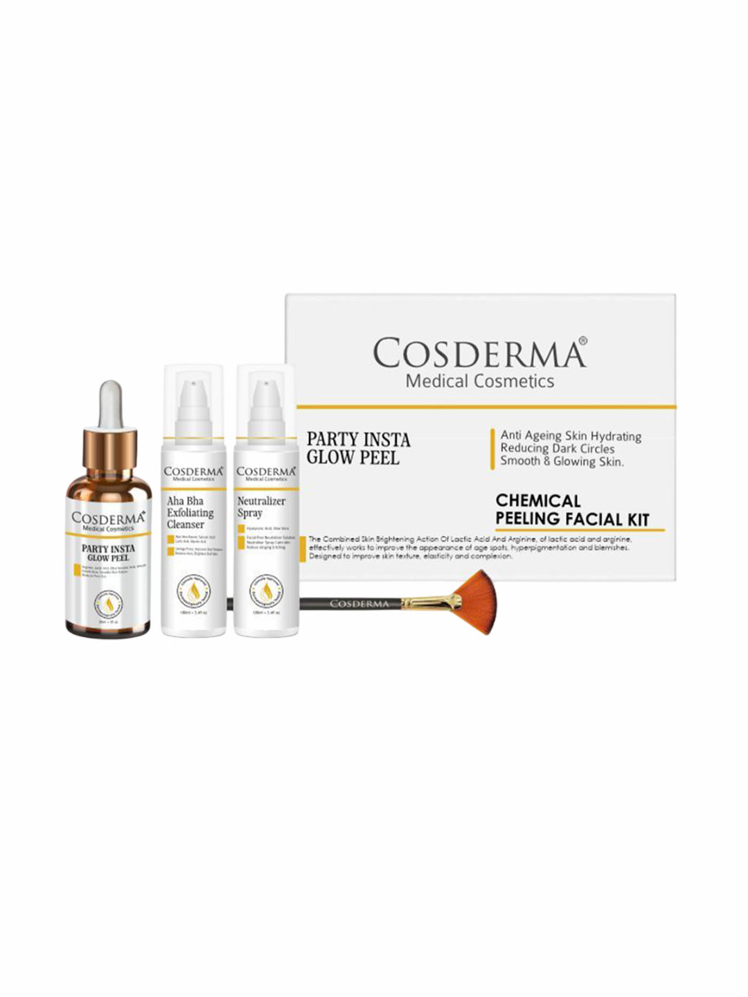 COSDERMA 4 Step Party Insta Glow Peel Kit - 230 ml