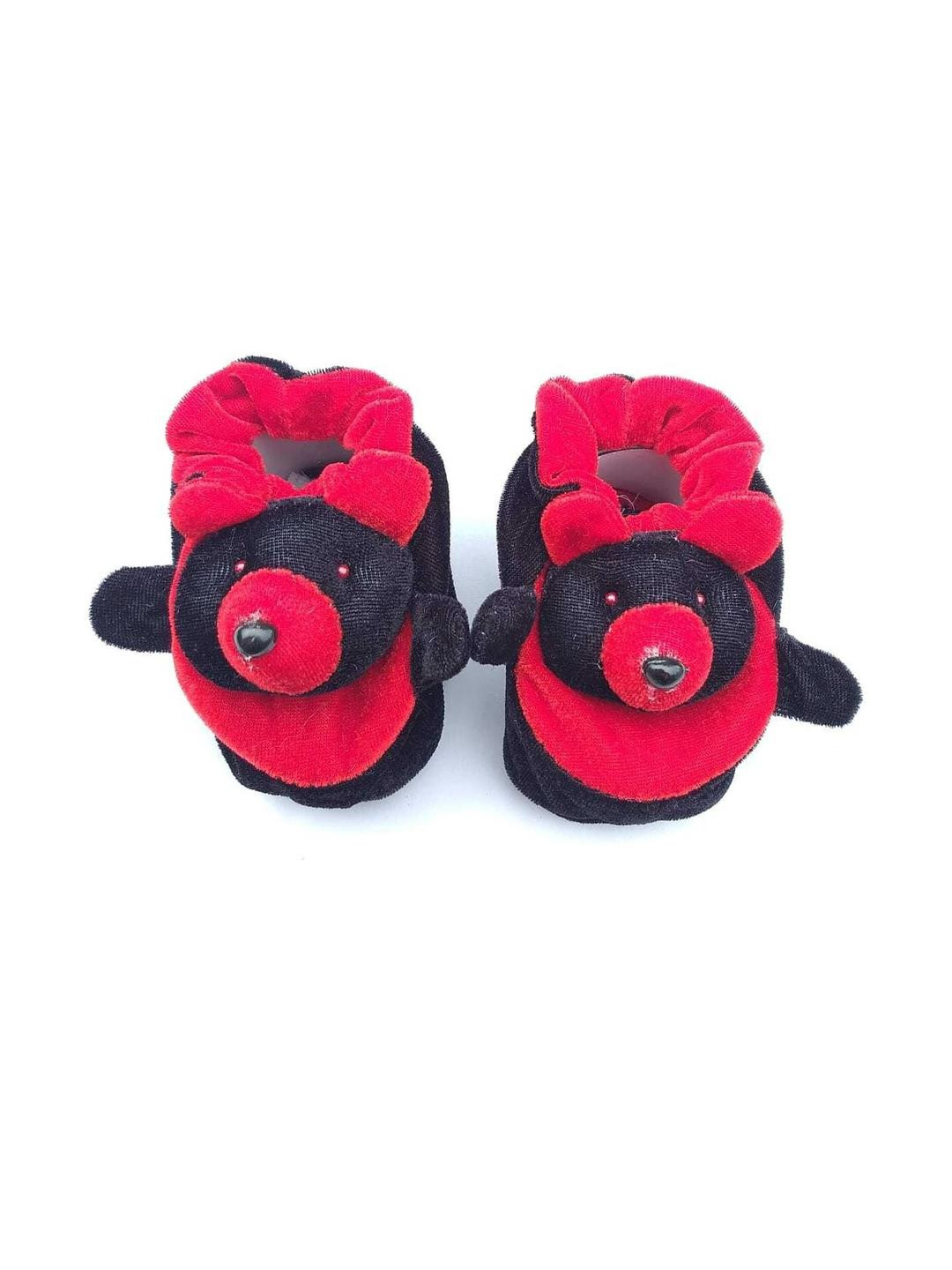 LMN Child Care Unisex Black & Red Booties