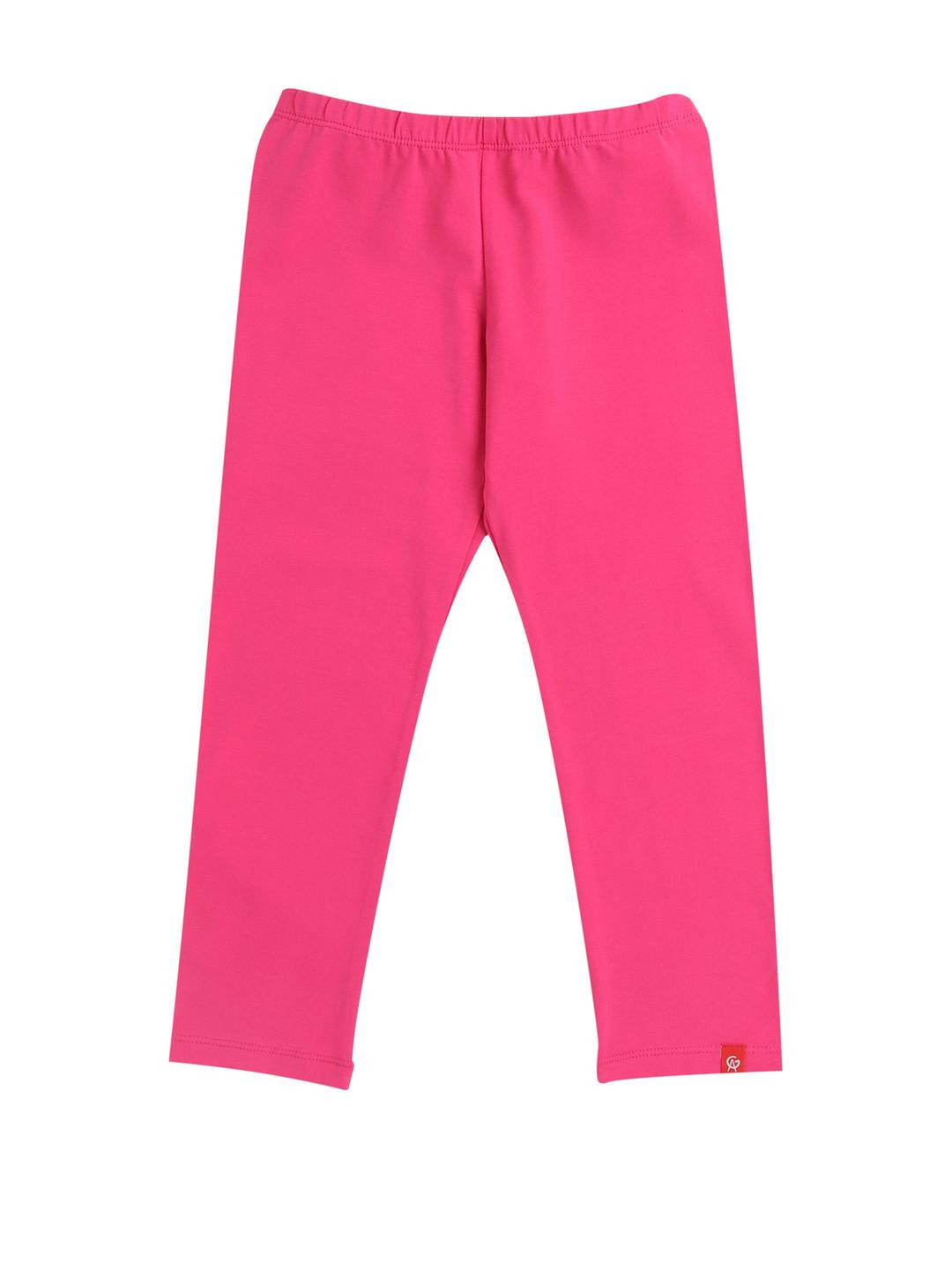 Arvind Garments Girls Pink Ankle Length Cotton Leggings