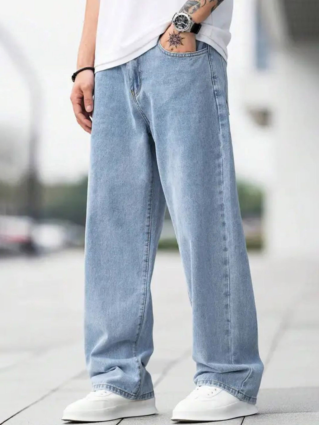 COMFITS Men Classic Relaxed Fit Mid-Rise Stretchable Jeans