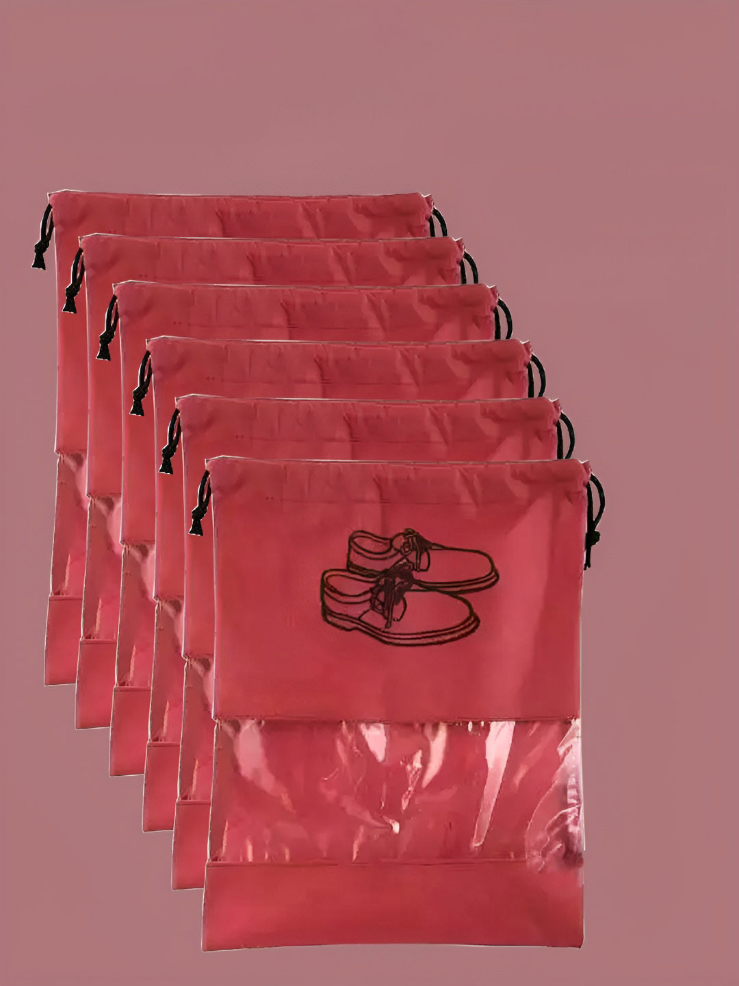 Ajabh Maroon Set of 6 Reusable Shoes Organisers