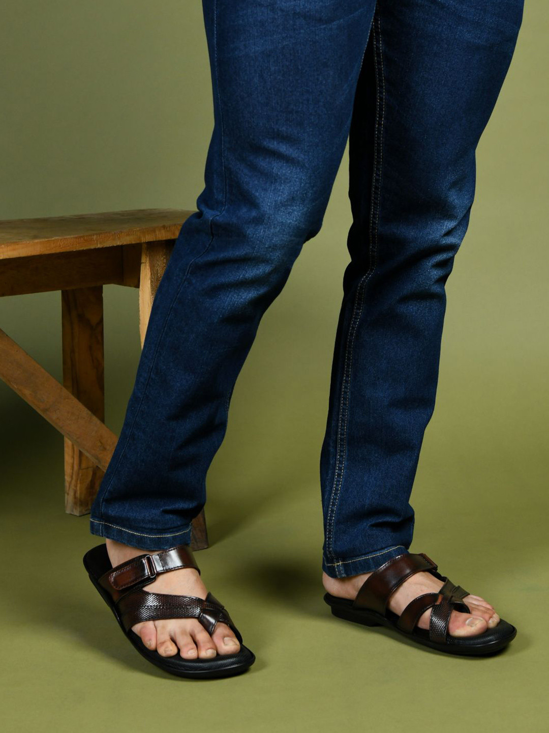 STEPSOFT Men Toe-Loop Velcro Strap Sandals