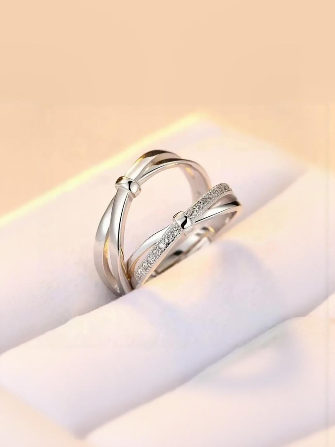 Alvira Silver-Plated Stainless Steel Cubic Zirconia Finger Ring