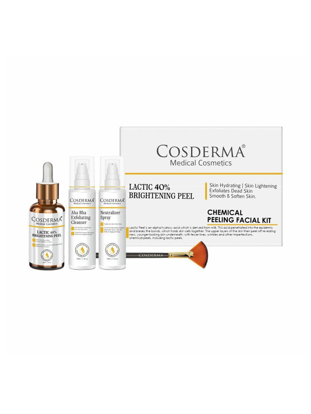 COSDERMA Lactic 40% Brightening Peel Kit - 230 ml