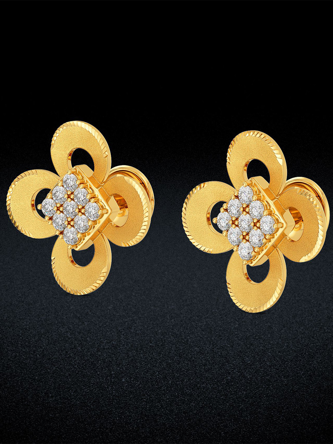 Joyalukkas Fine Floret Gemstone Earring-4.85 gms
