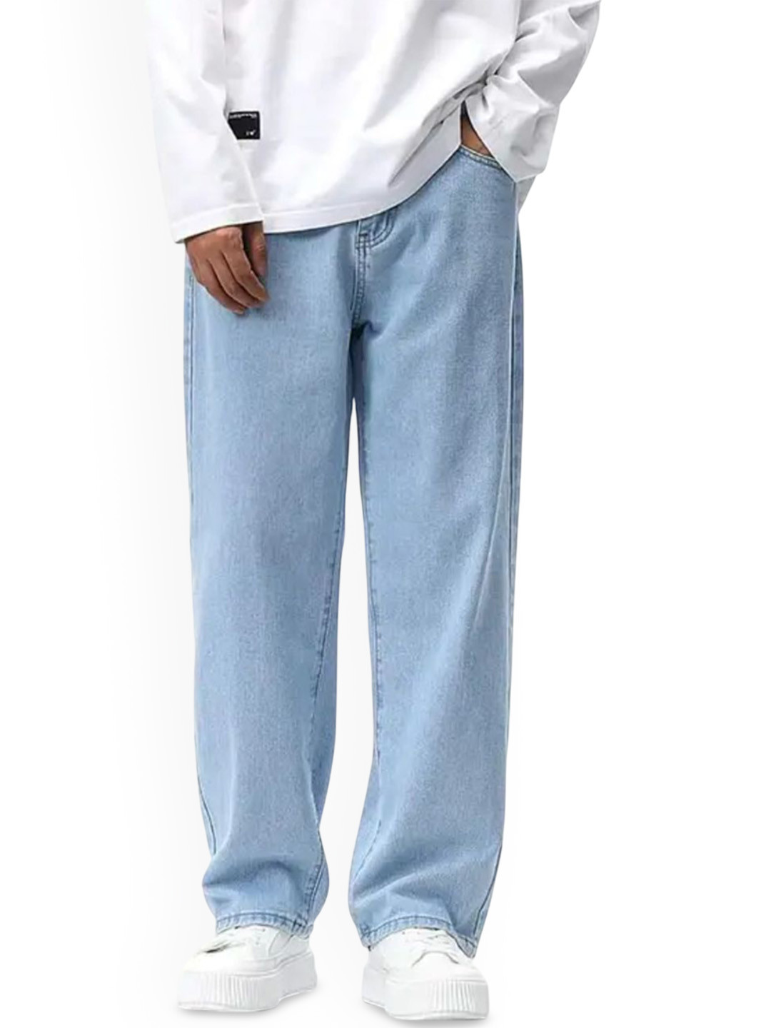 COMFITS Men Classic Mid-Rise Stretchable Baggy Jeans