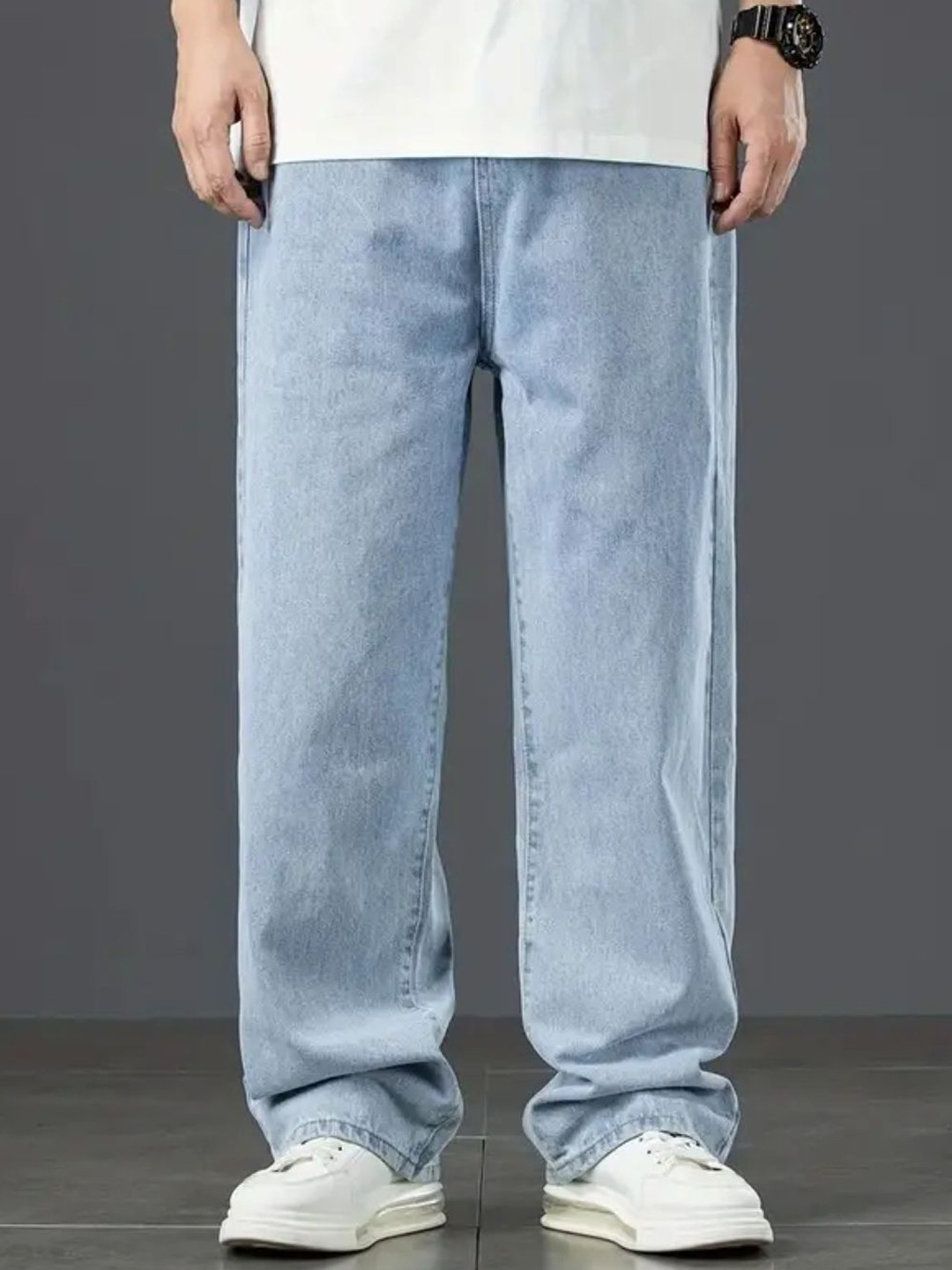 COMFITS Men Classic Mid-Rise Stretchable Baggy Jeans