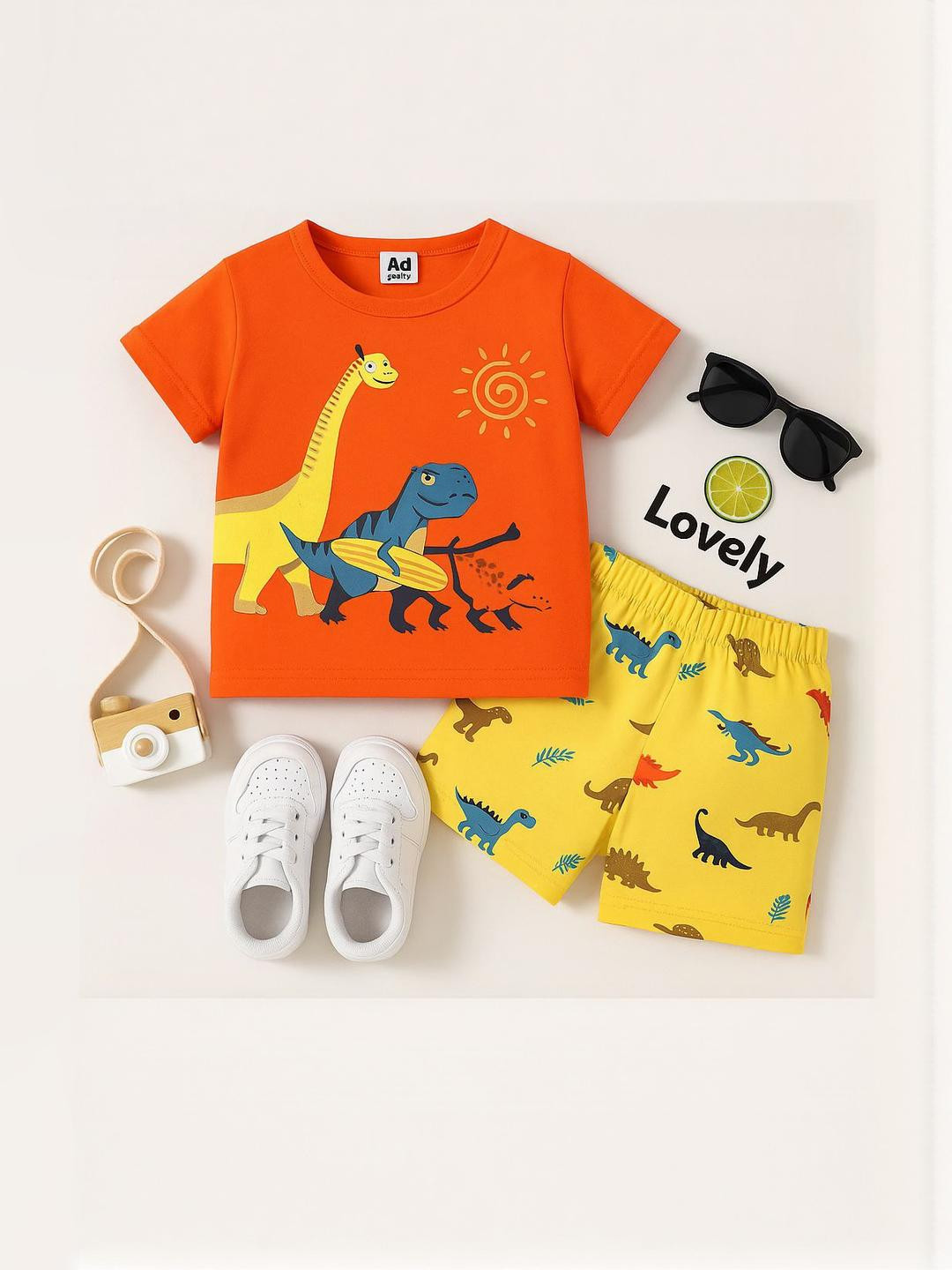 AD LOVELY Boys Pure Cotton Printed Clothing Set
