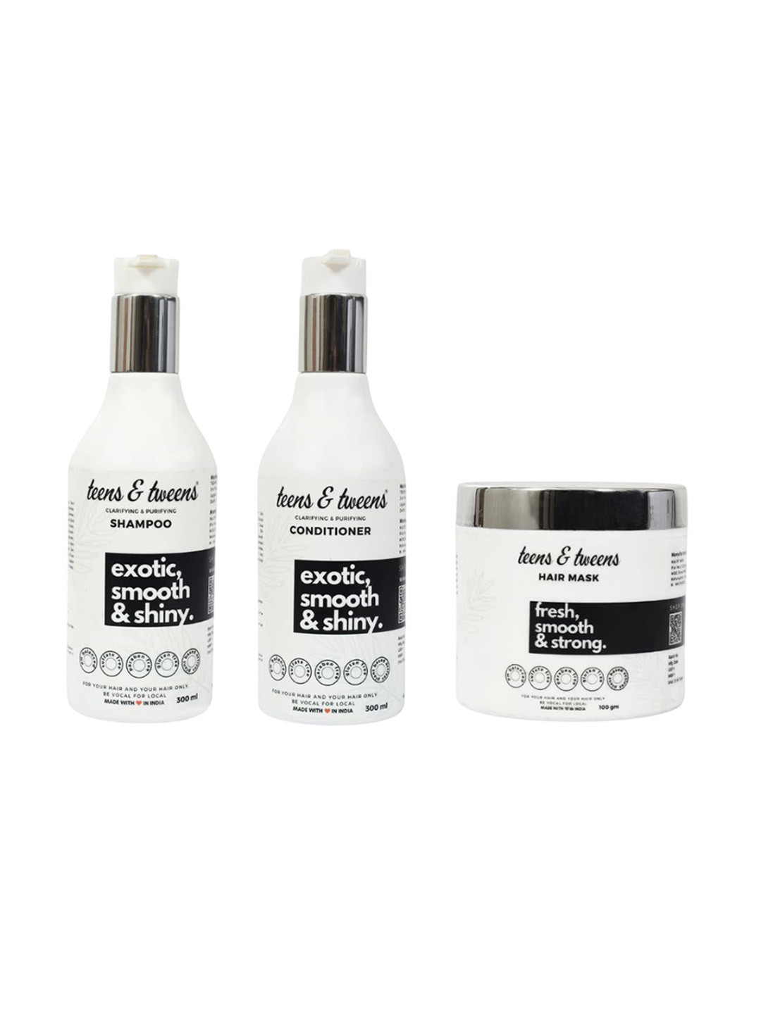 Teens &Tweens Set Of 3 Shampoo & Conditioner-300 ml Each & Hair Mask- 100 g