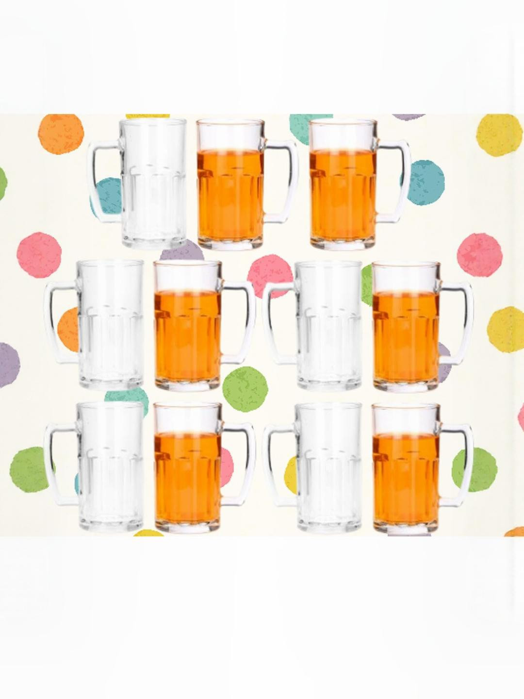 SOMIL Set of 11 Transparent Glass Mugs