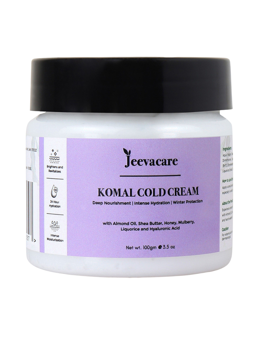Jeevacare 24-Hour Hydration Komal Cold Cream With Shea Butter & Hyaluronic Acid - 100 g