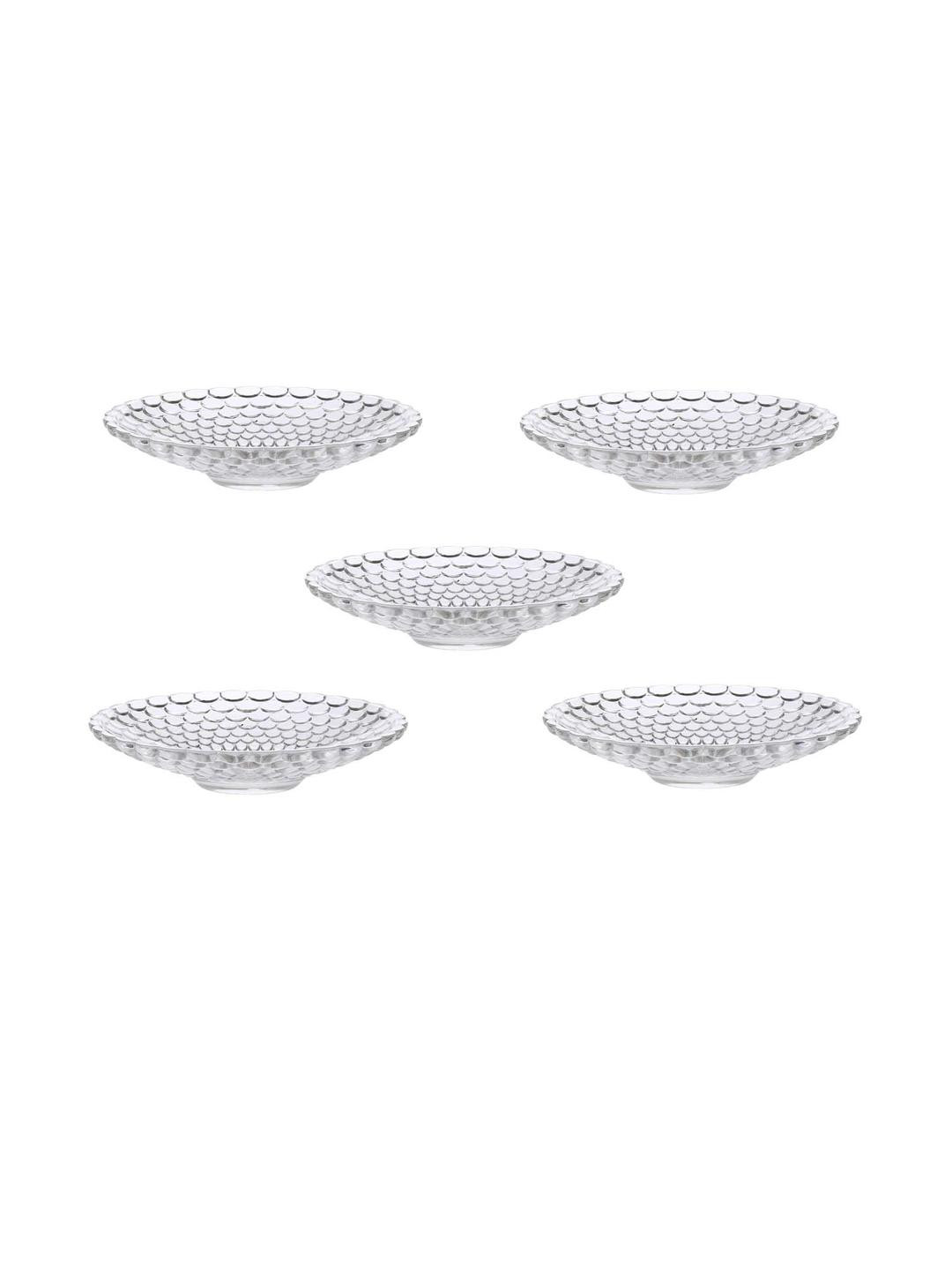 SOMIL Set Of 5 Floral Glass Plates