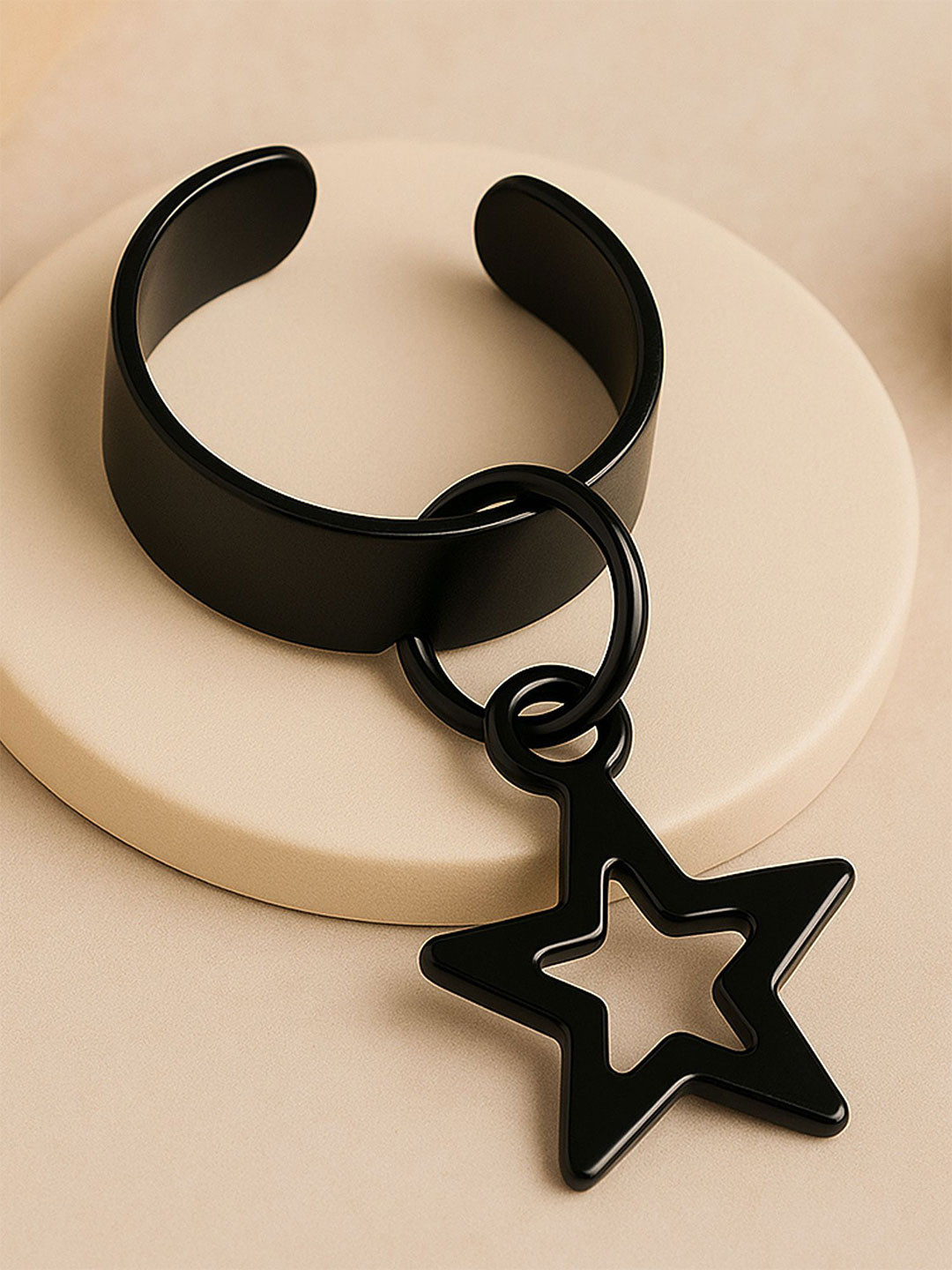 Adwitiya Collection Men Clip On Star Shape Hoop Earrings