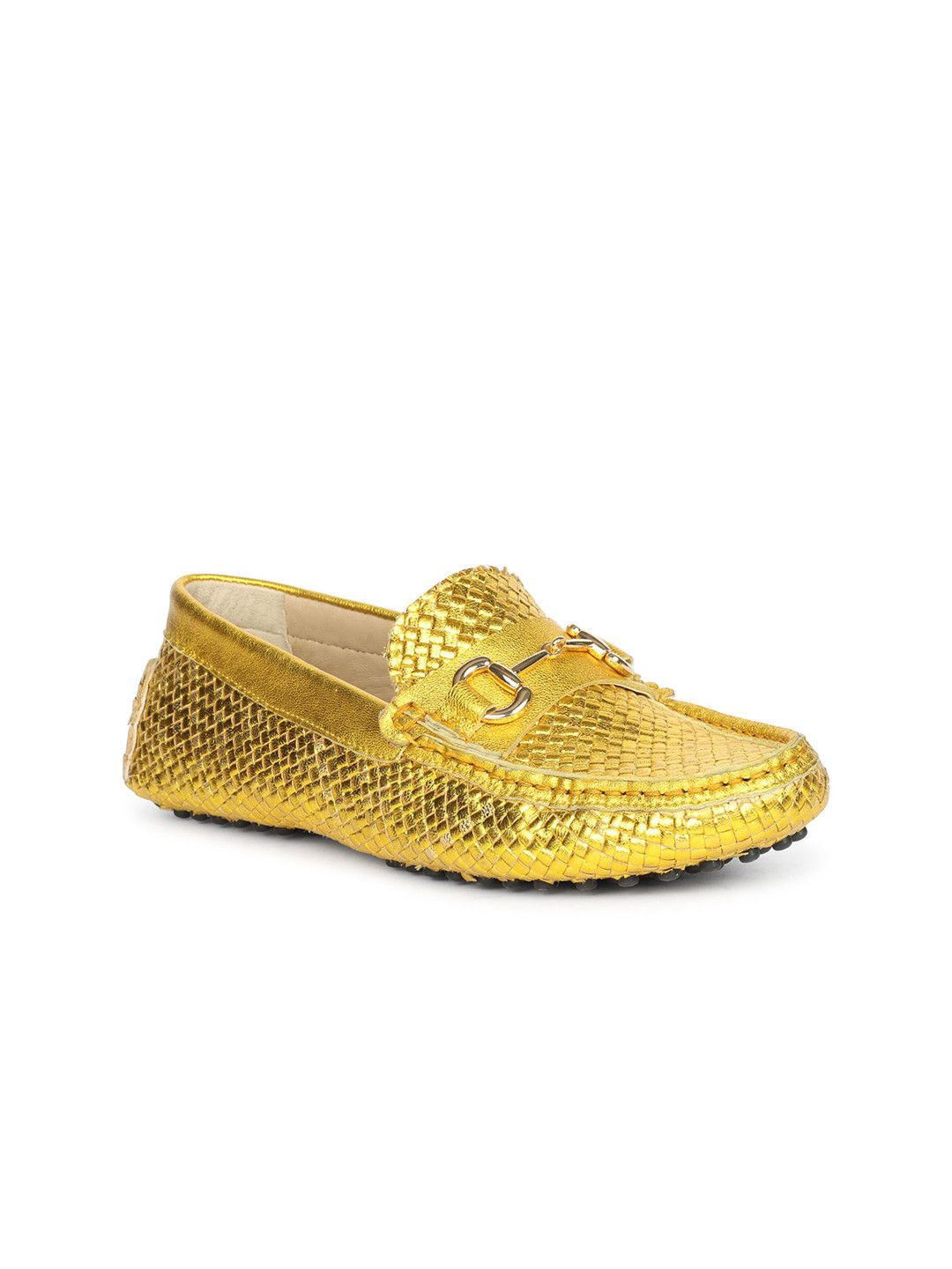 Saint G Women Woven Design Leather Driving Shoes