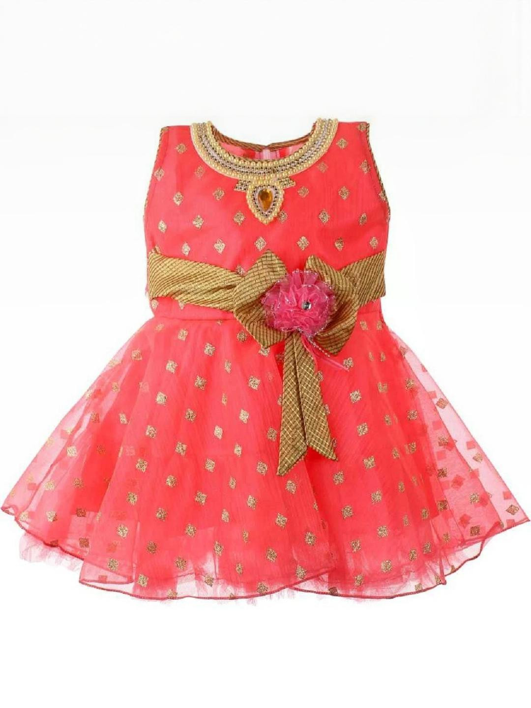 Samjho Fashion Ethnic Motifs Georgette Fit & Flare Mini Dress