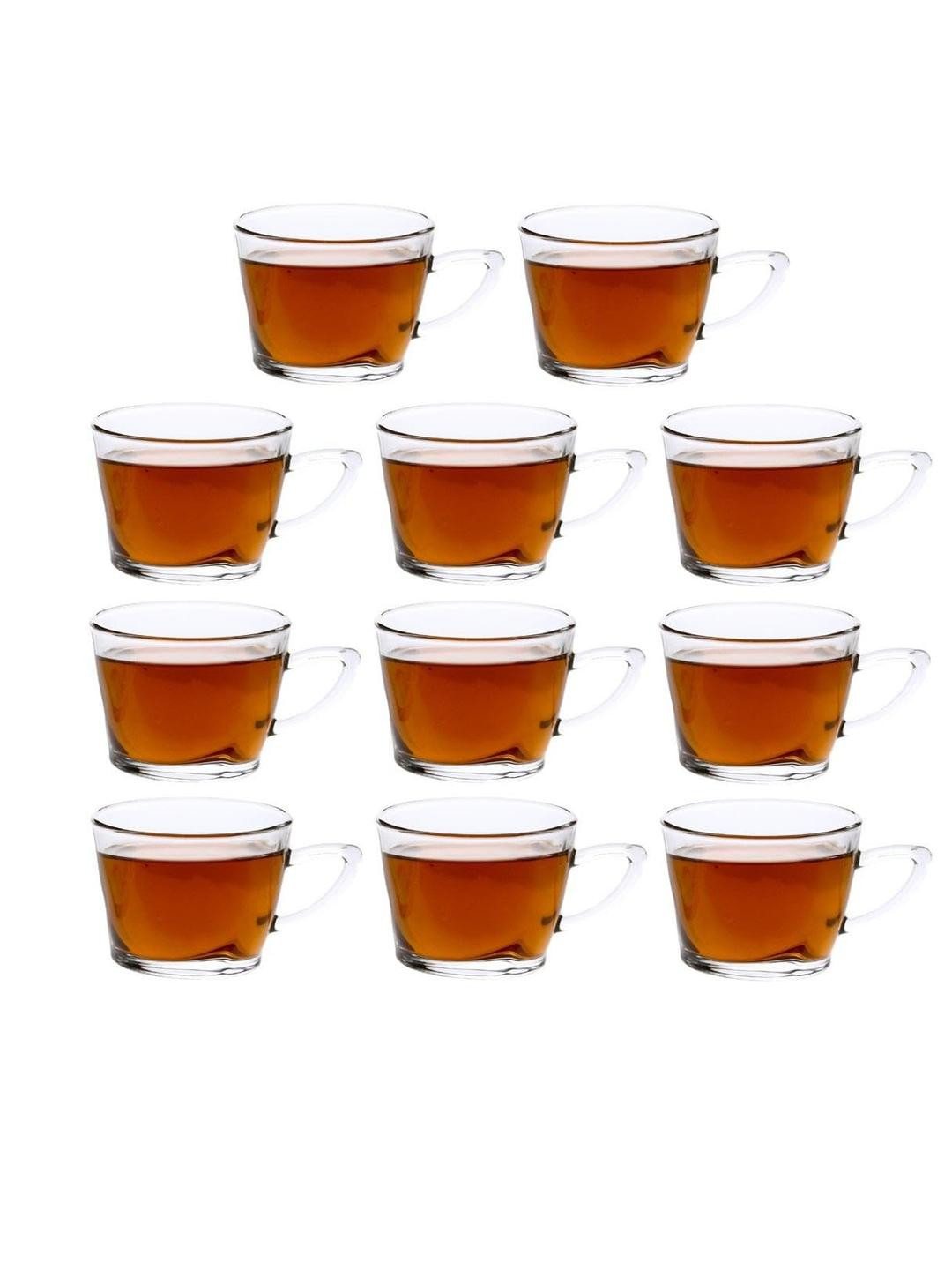 Somil Clear Glass Coffee & Tea Cup / Mug (170 Ml), Enjoy Your Drink in Style, 18.5 X 11.5 X 6.7 Cm, Pack of 11