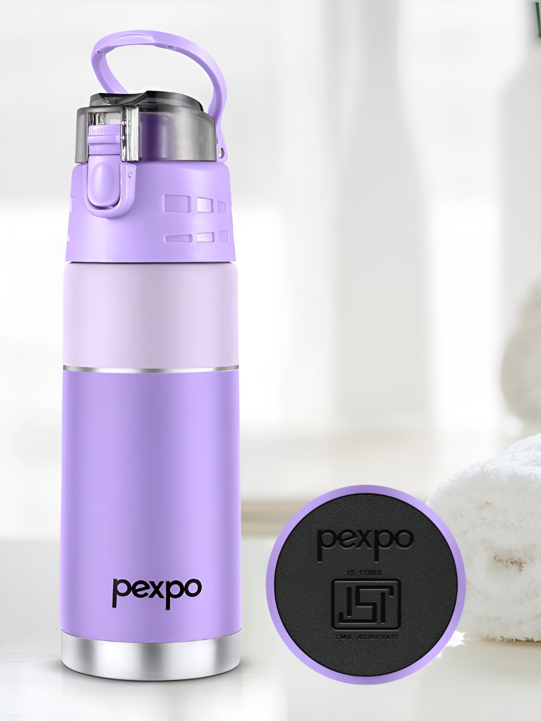 Pexpo Cardio Purple Stainless Steel Double Wall Hot & Cold Flask Vacuum Water Bottle 750ml